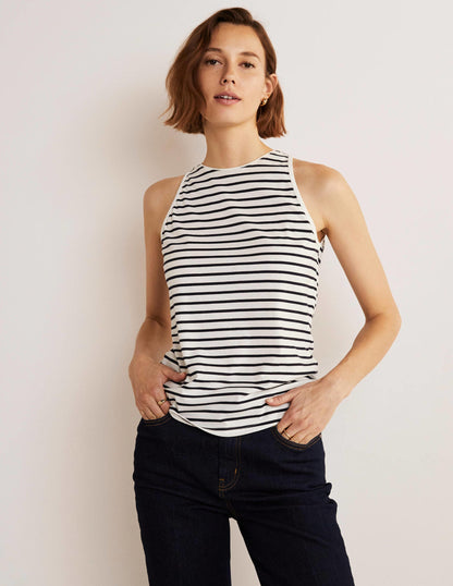 Arabella Jerseyoberteil-Naturweiß/Navy, Gestreift
