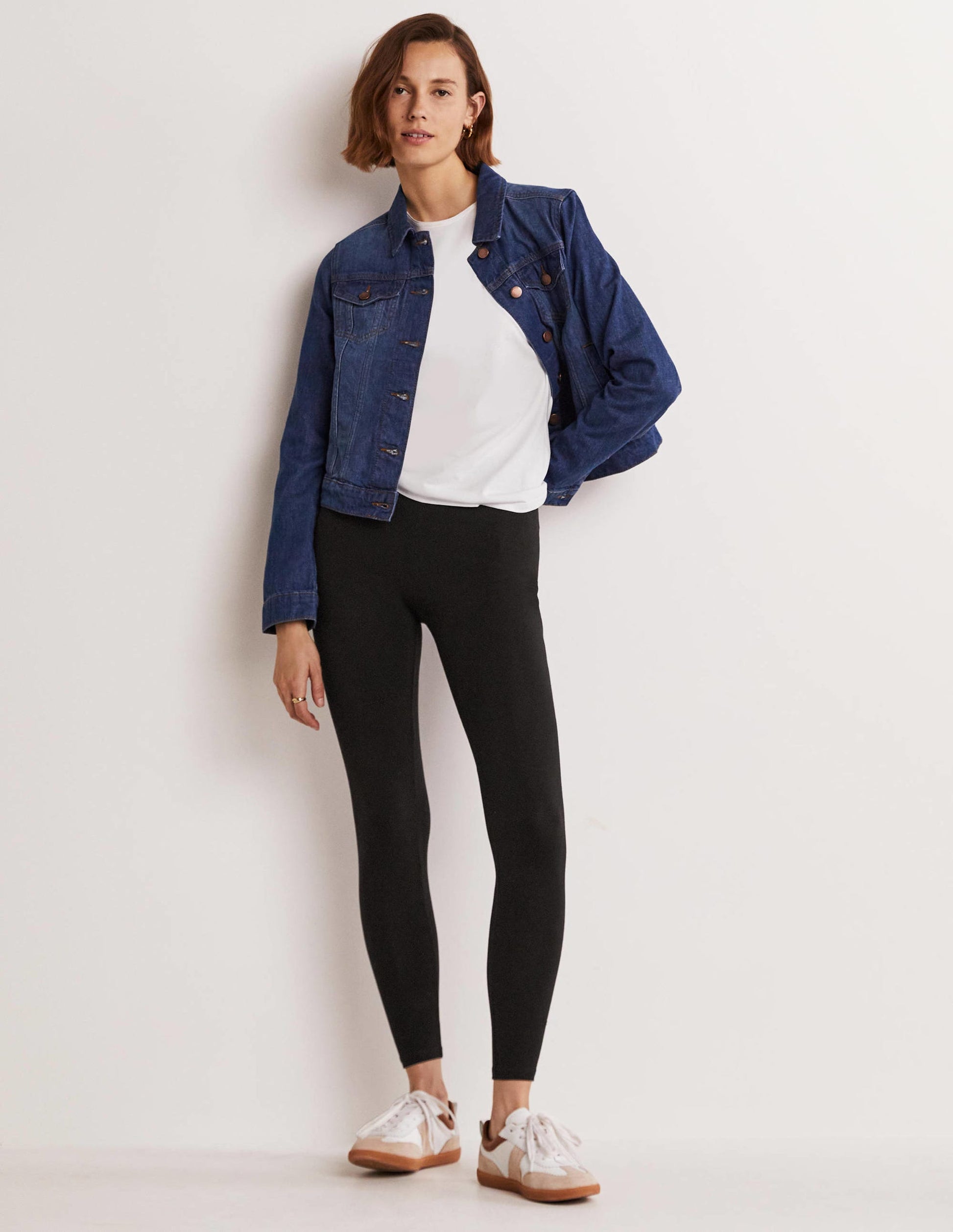 Jerseyleggings mit hoher Taille-Schwarz-1