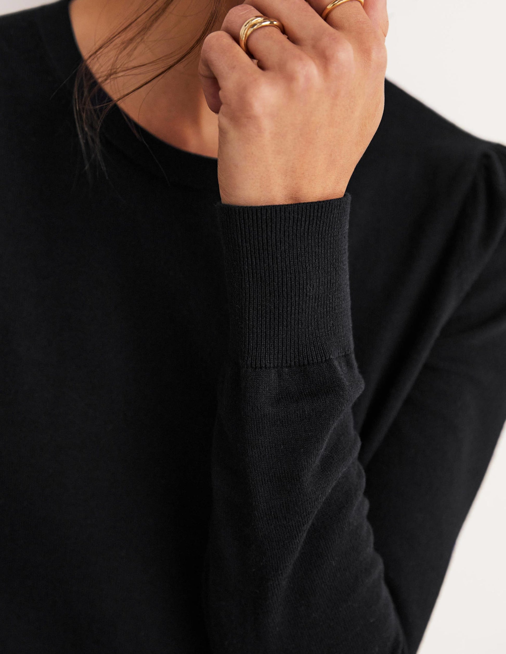 Cotton Crew Neck Jumper-Black-6