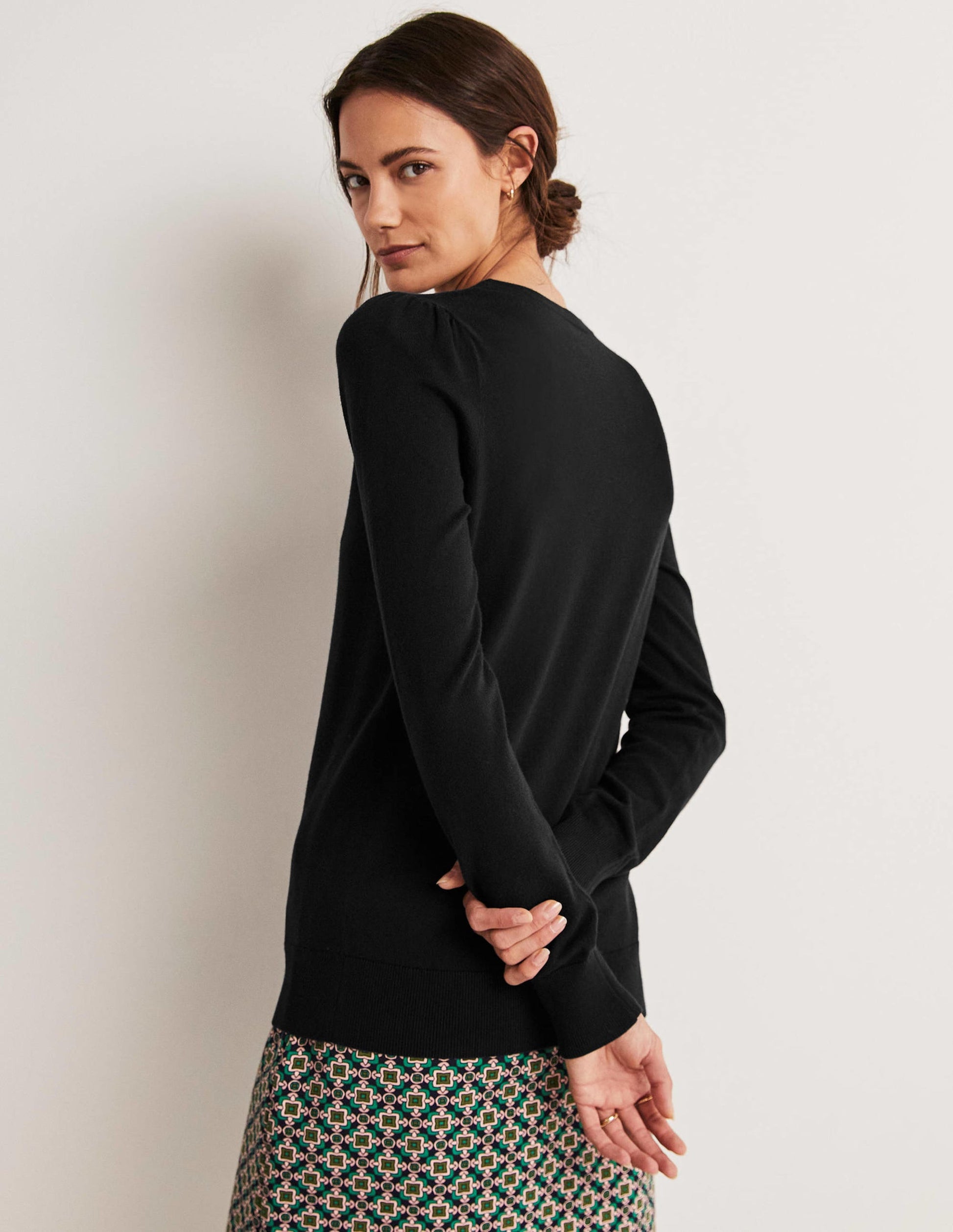 Cotton Crew Neck Jumper-Black-7