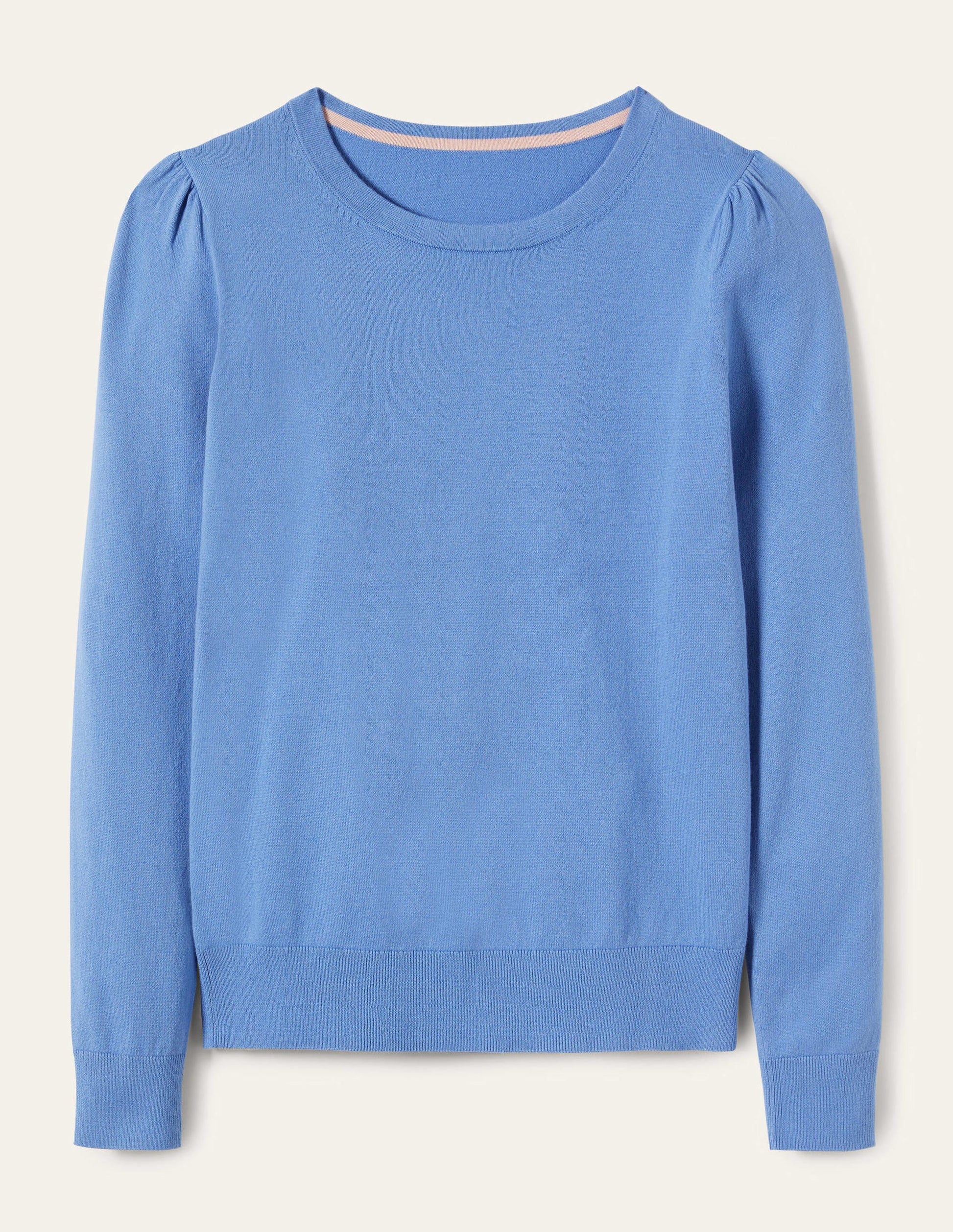 Cotton Crew Neck Jumper-Riviera Blue-9