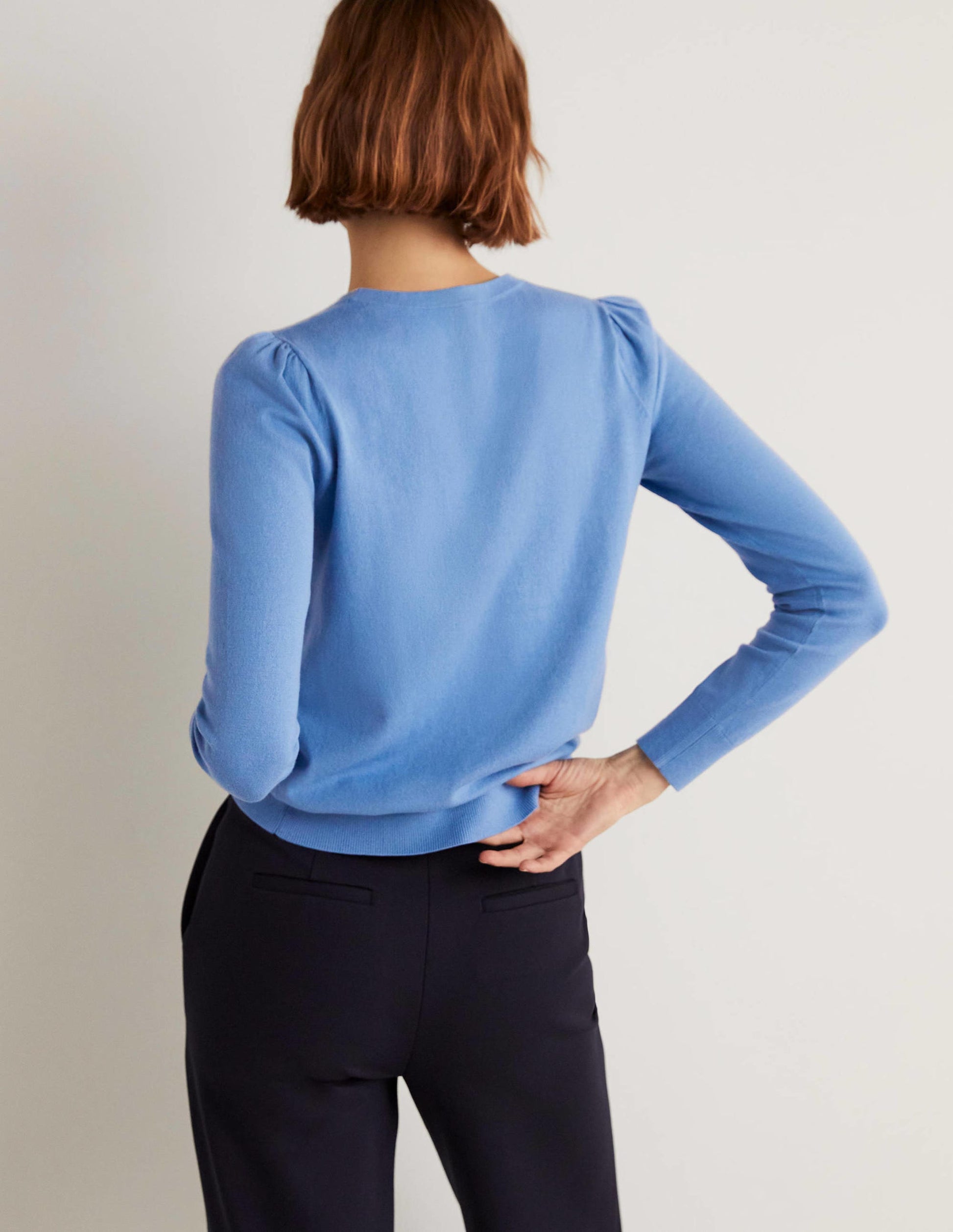 Cotton Crew Neck Jumper-Riviera Blue-3