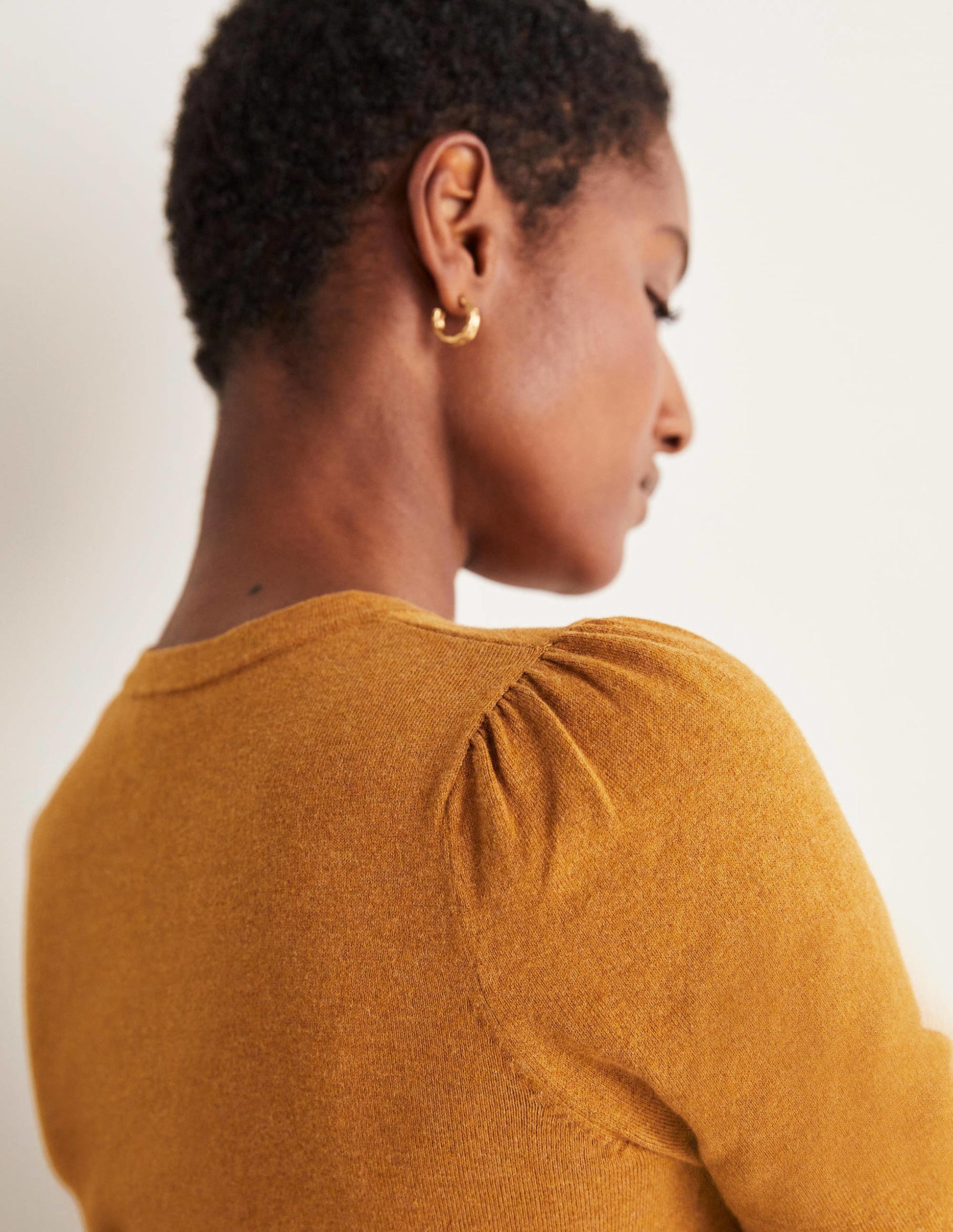 Cotton Crew Neck Jumper-Butterscotch Brown Melange-6