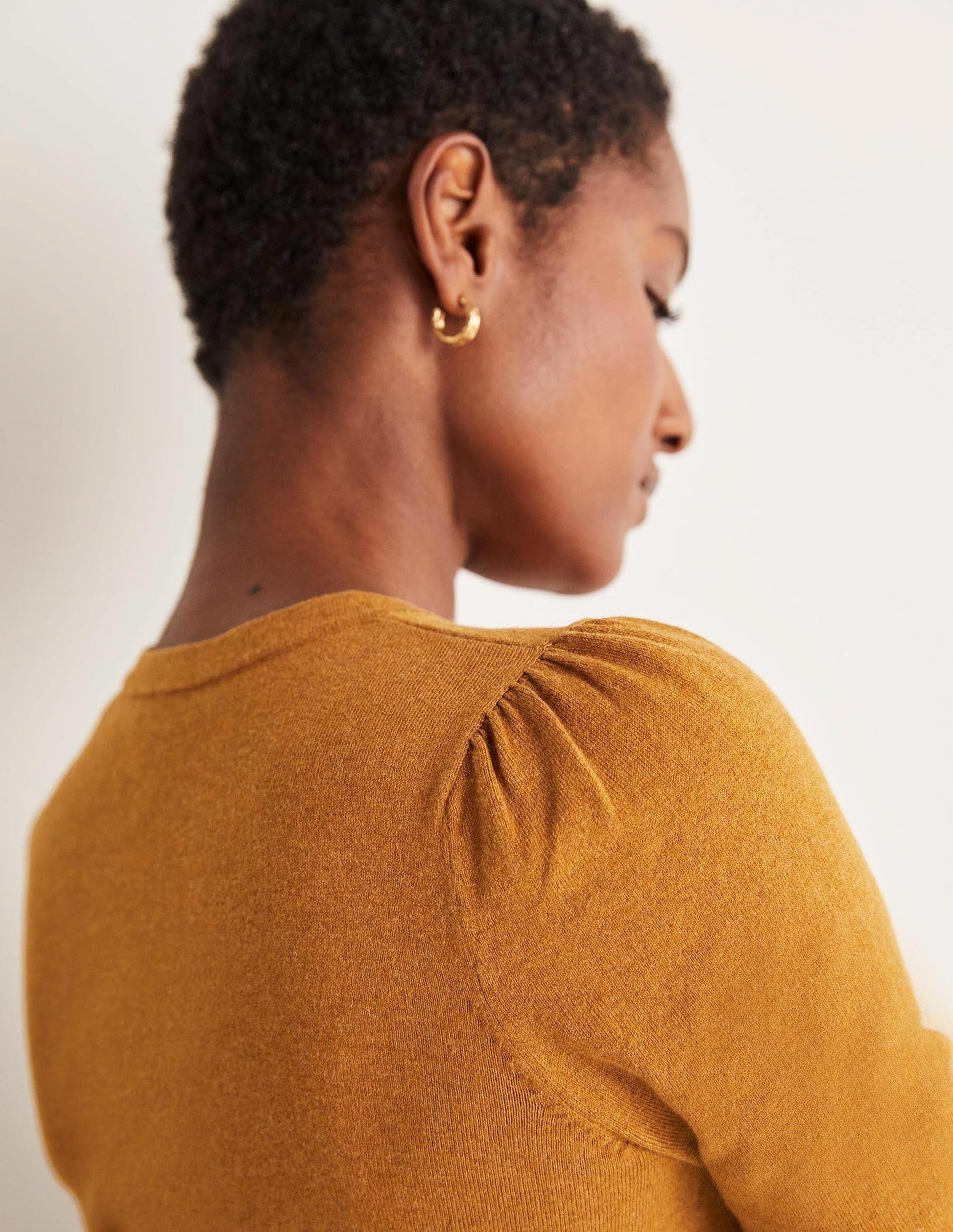 Cotton Crew Neck Jumper-Butterscotch Brown Melange-2