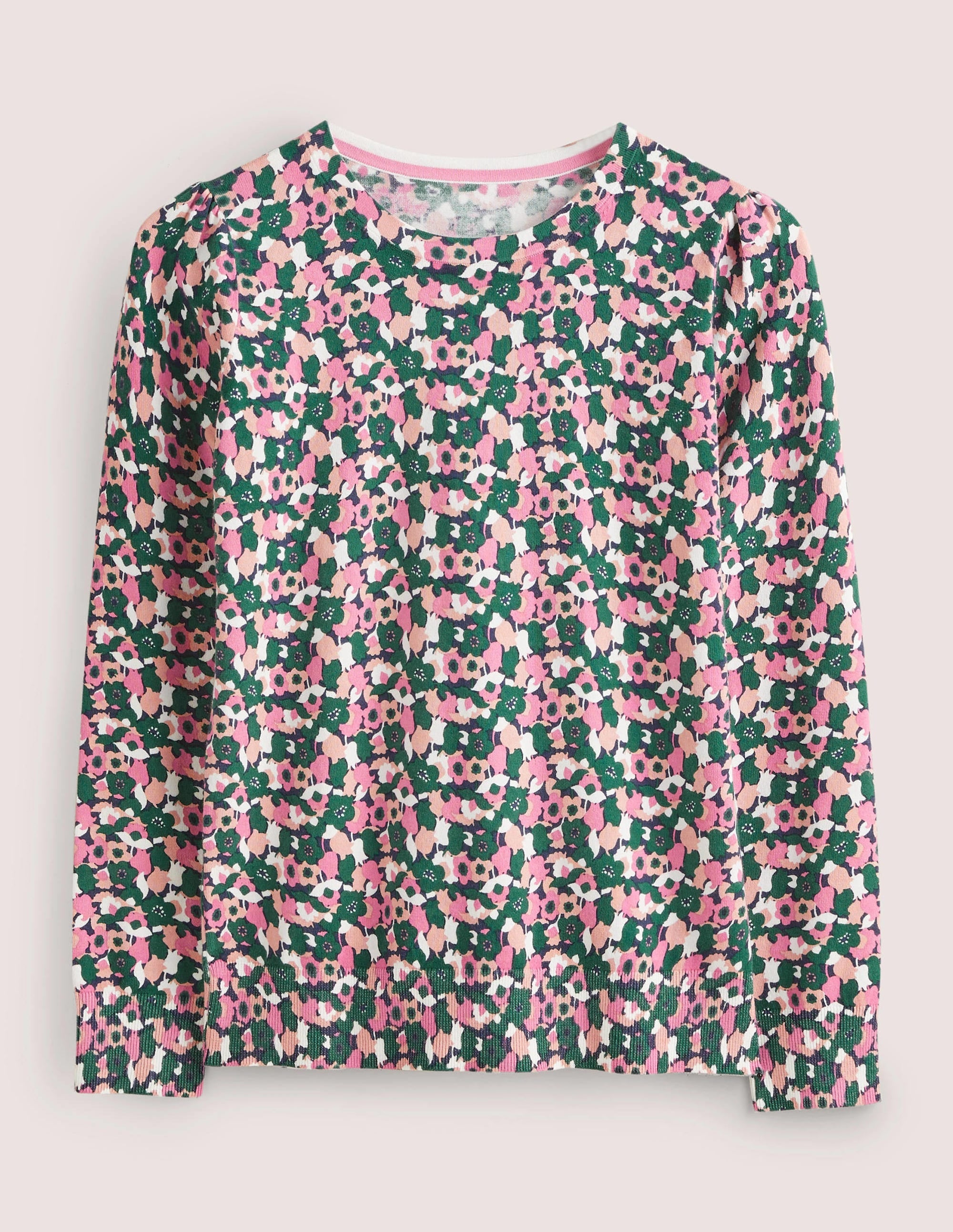 Pull col rond en coton-Rose sauvage, motif Tulip Cluster - Image 7