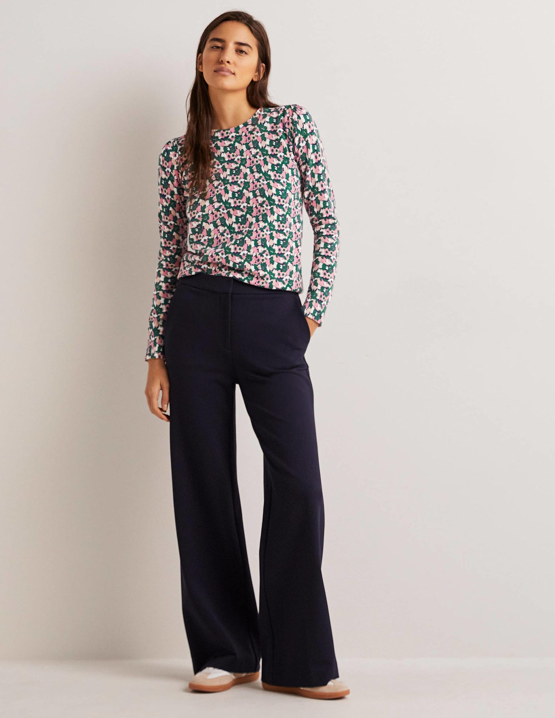 Cotton Crew Neck Jumper-Wild Rose, Tulip Cluster-5