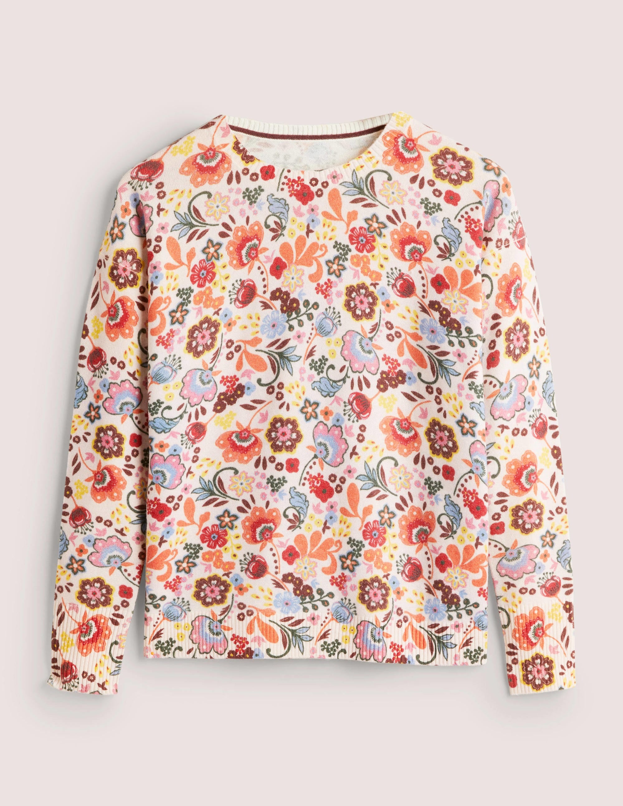 Pull Margot en cachemire-Milkshake, motif Pretty Paradise - Image 5