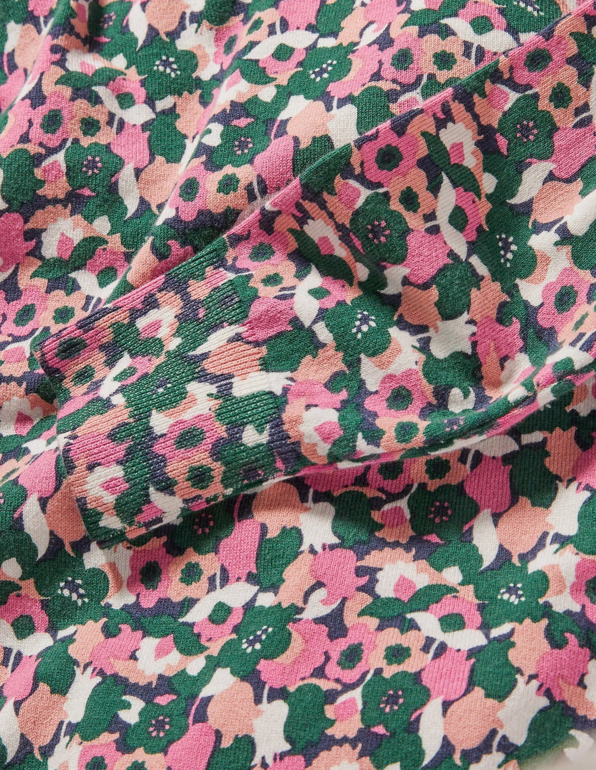 Cotton V-Neck Jumper-Wild Rose, Tulip Cluster-5