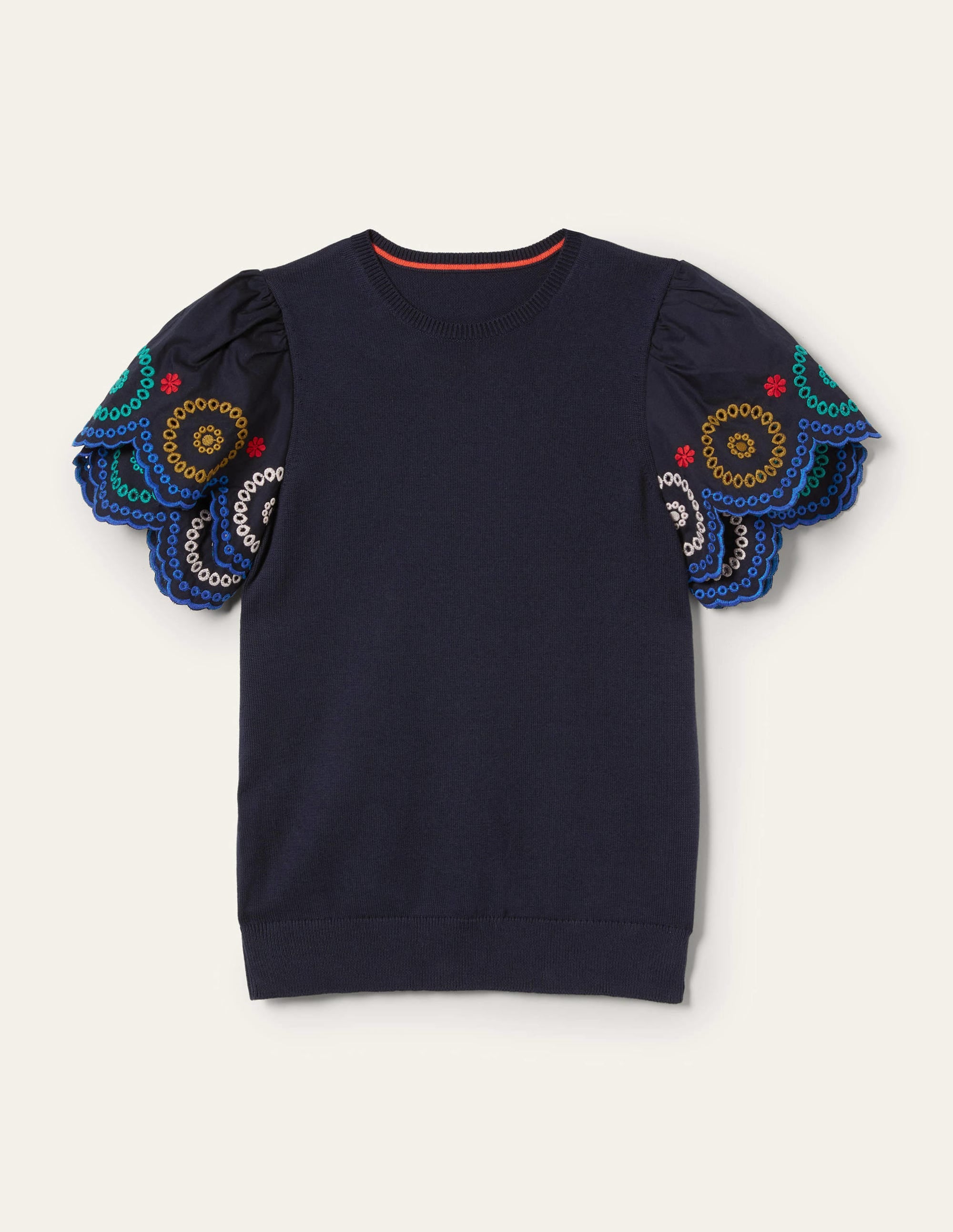 Strickshirt mit Ärmeldetail-Marineblau - Image 10