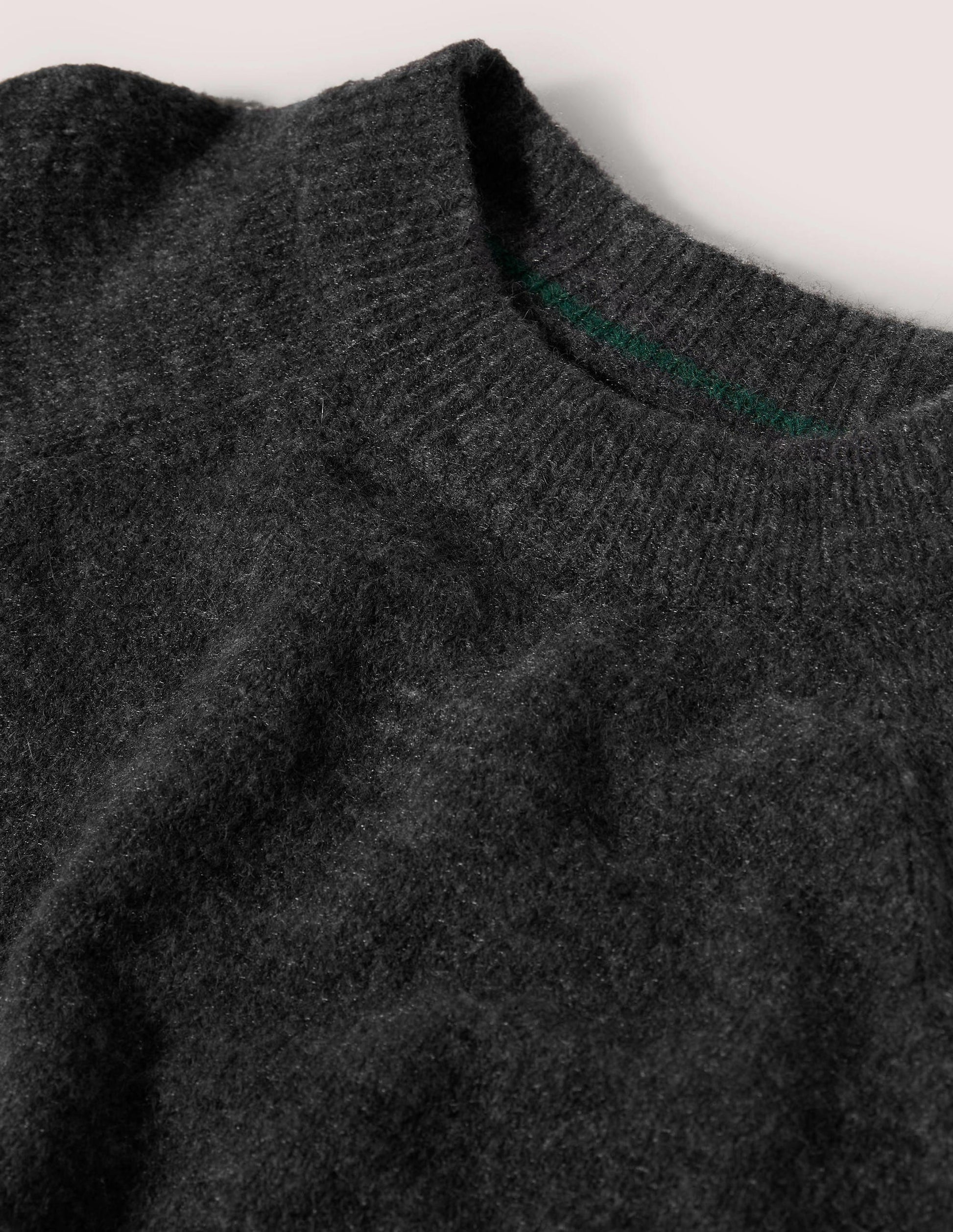 Flauschiger Pullover mit Blousonärmeln-Anthrazit Melange-5