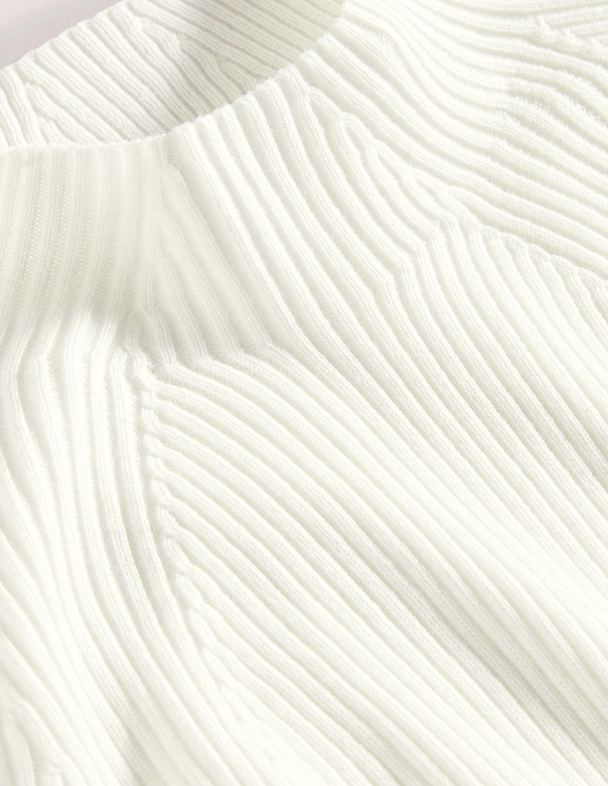 Gerippter Pullover mit hohem Kragen-Naturweiß-5