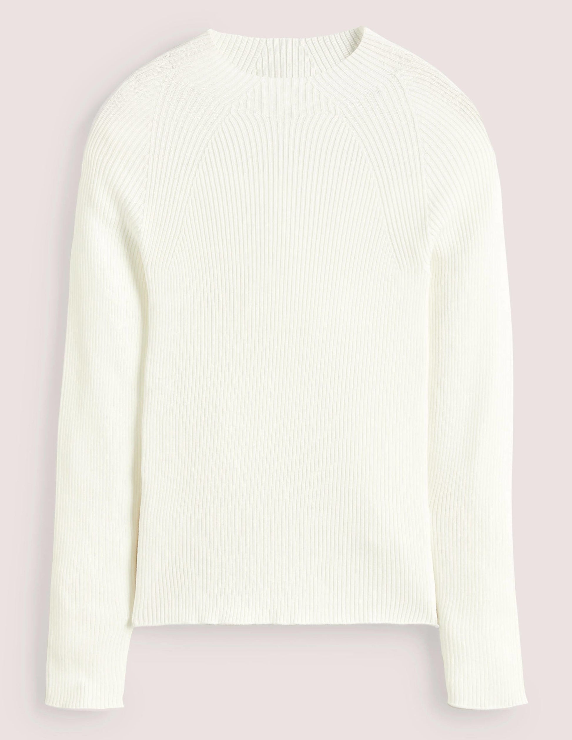 Gerippter Pullover mit hohem Kragen-Naturweiß-6