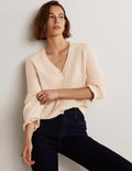 Fluffy Pointelle Cardigan-Rope