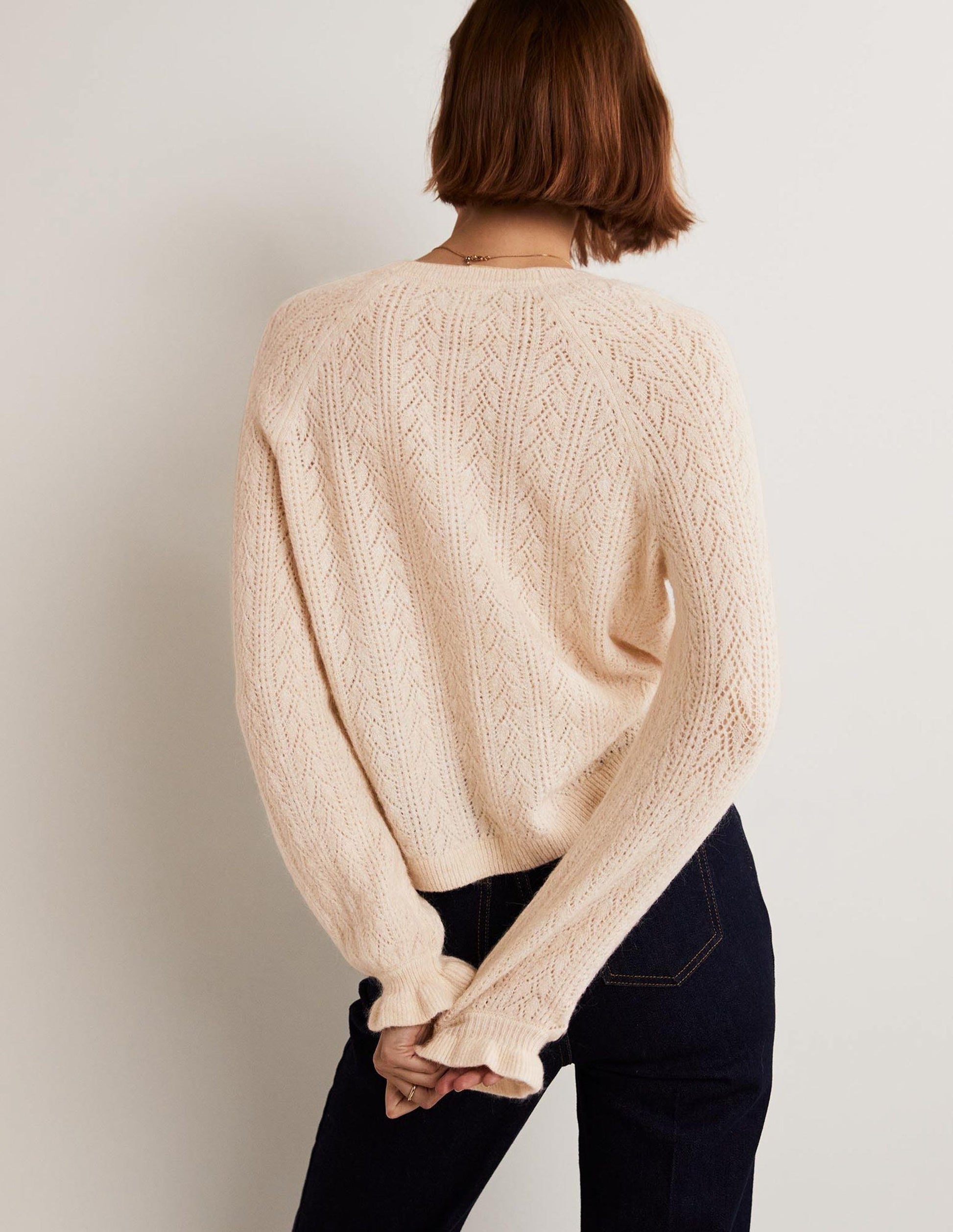 Fluffy Pointelle Cardigan-Rope-3