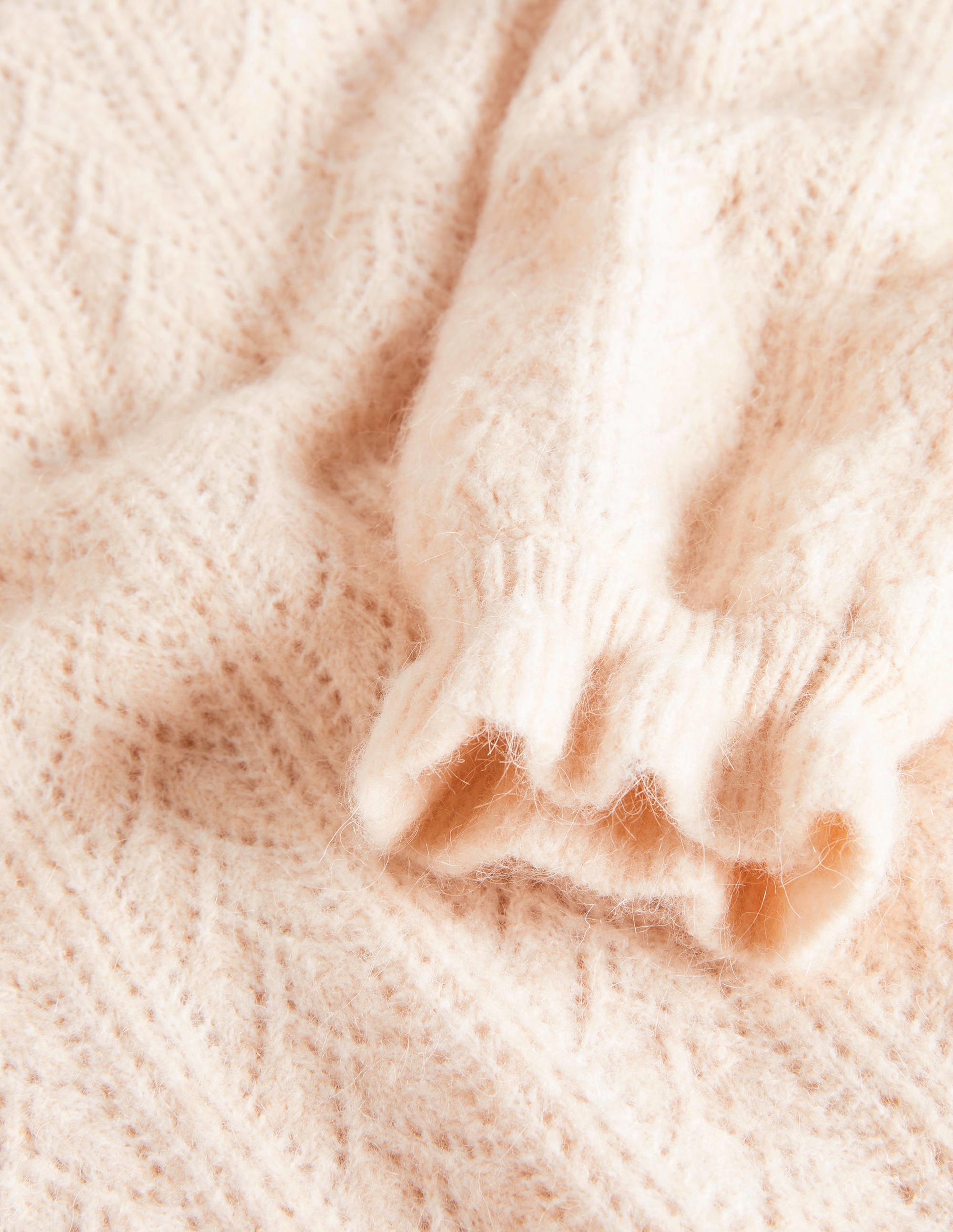 Flauschiger Pointelle-Pullover-Seilbraun - Image 6