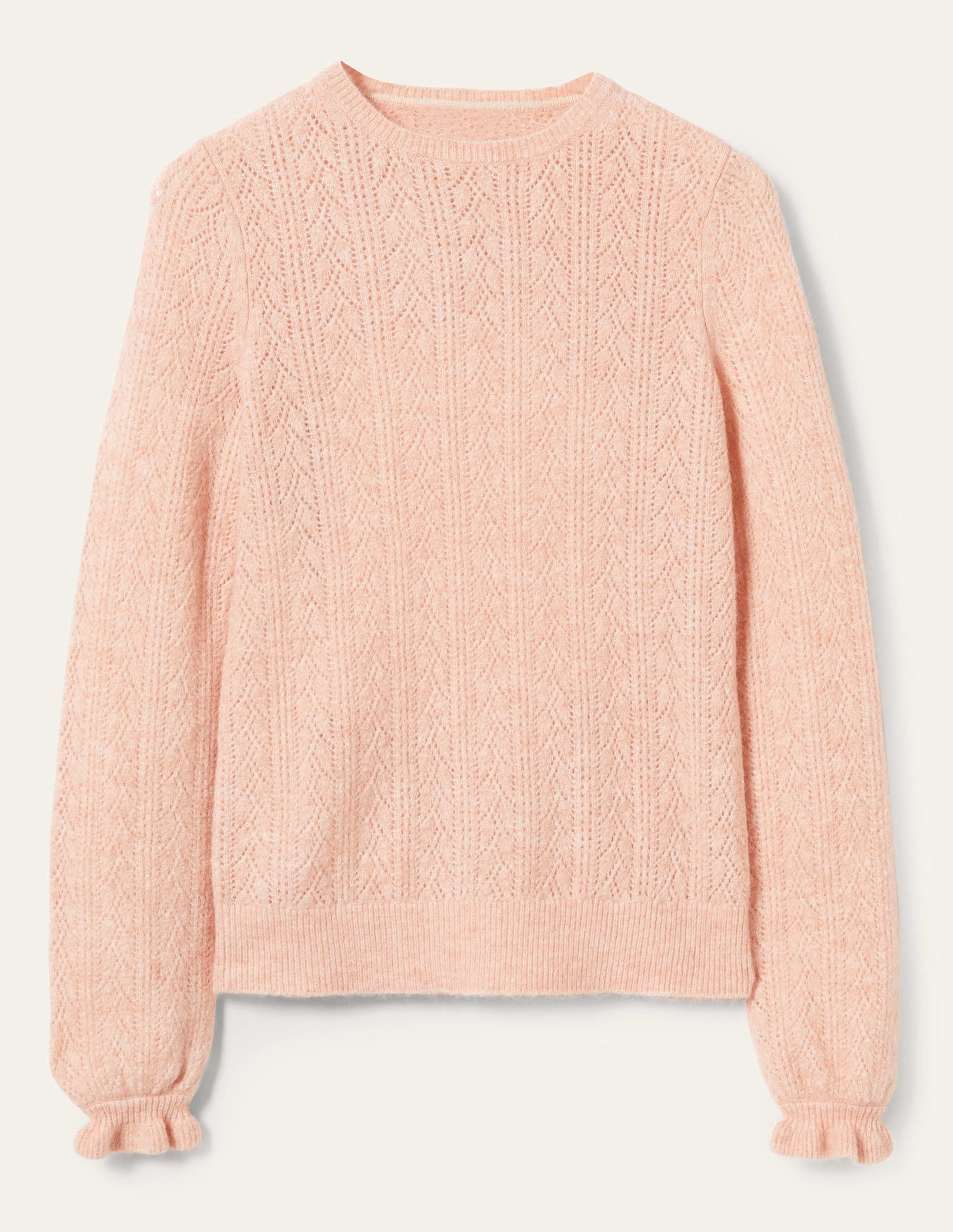 Fluffy Pointelle Jumper-Pink Frosting - Image 11