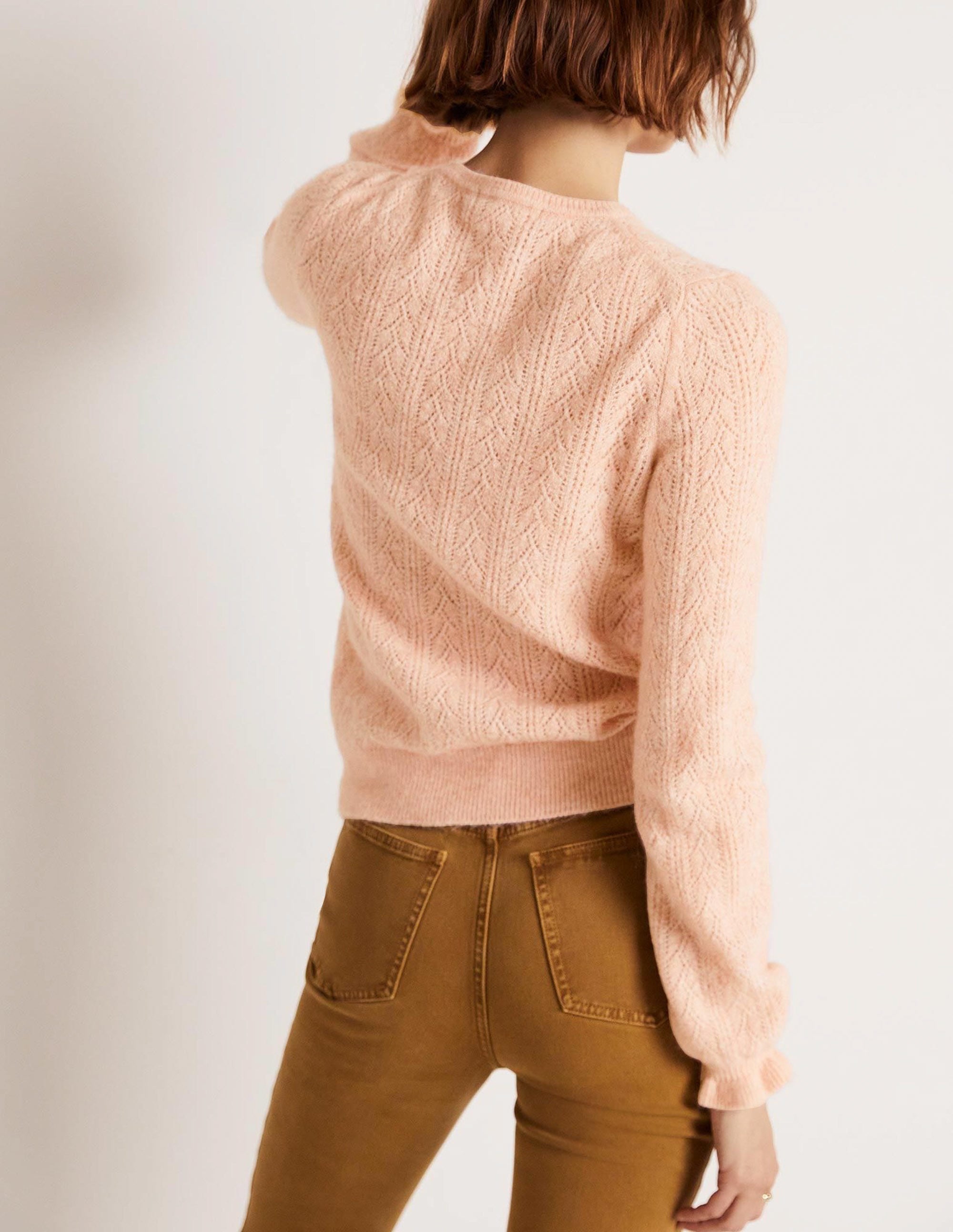 Fluffy Pointelle Jumper-Pink Frosting - Image 3