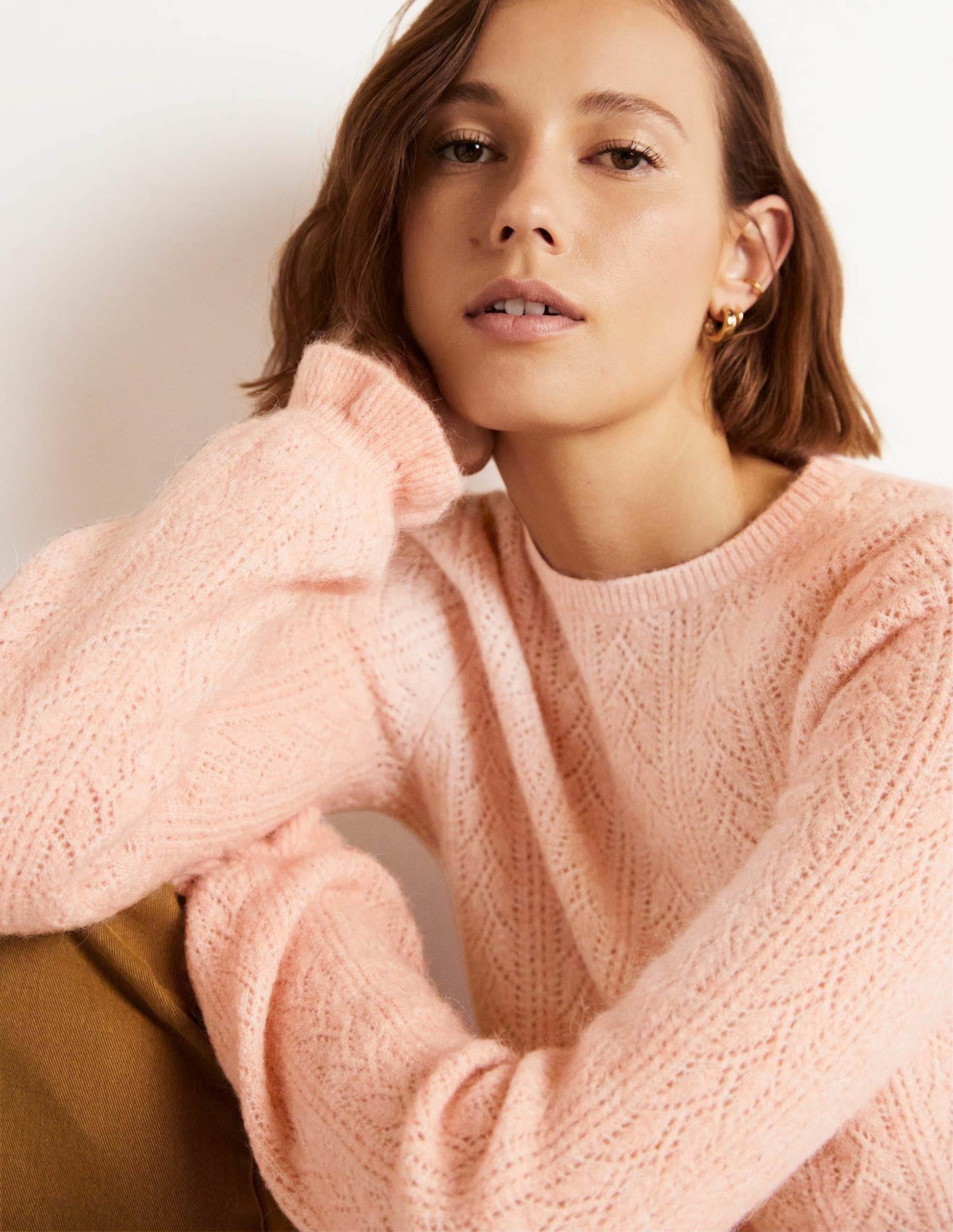 Fluffy Pointelle Jumper-Pink Frosting-4