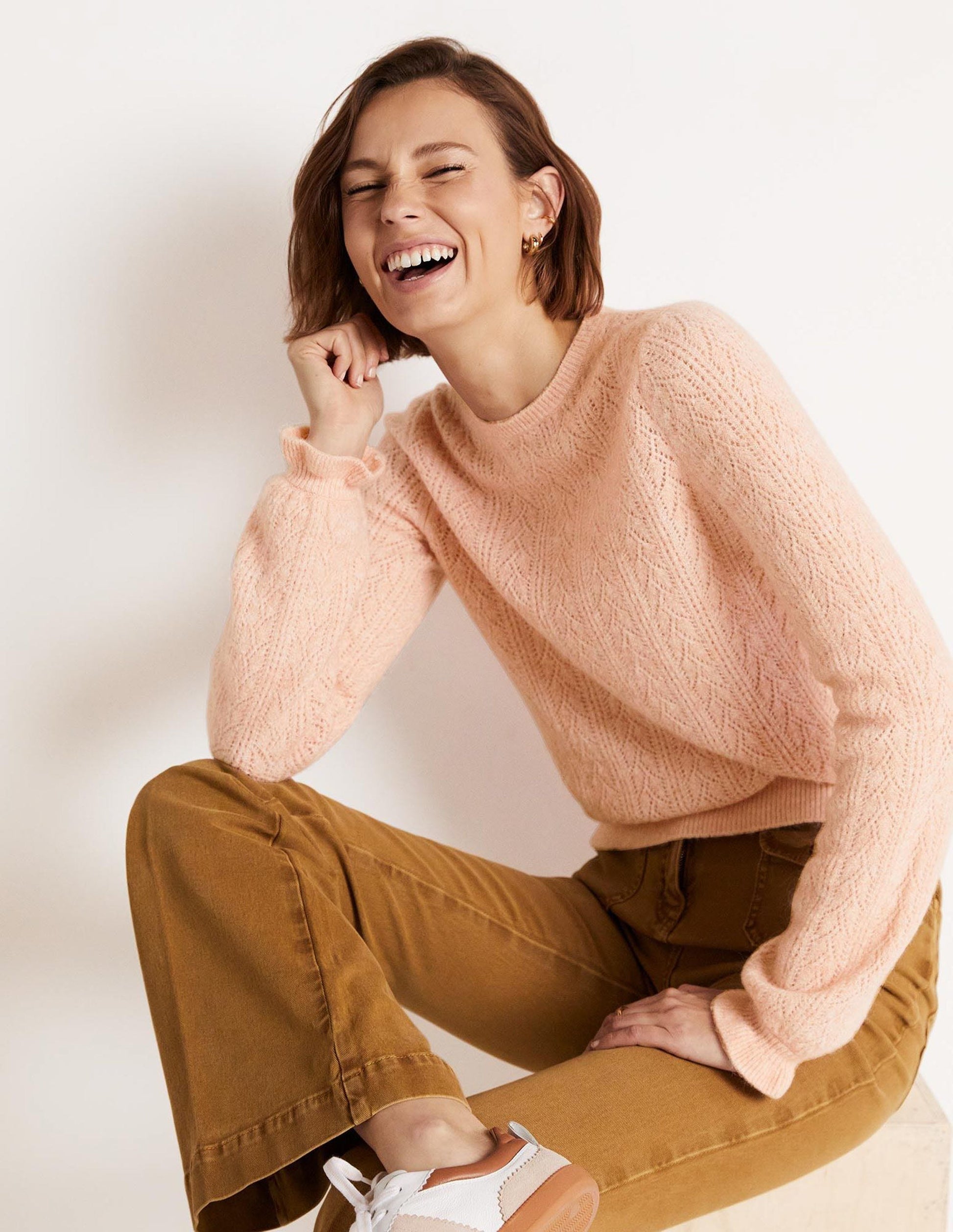 Fluffy Pointelle Jumper-Pink Frosting-5