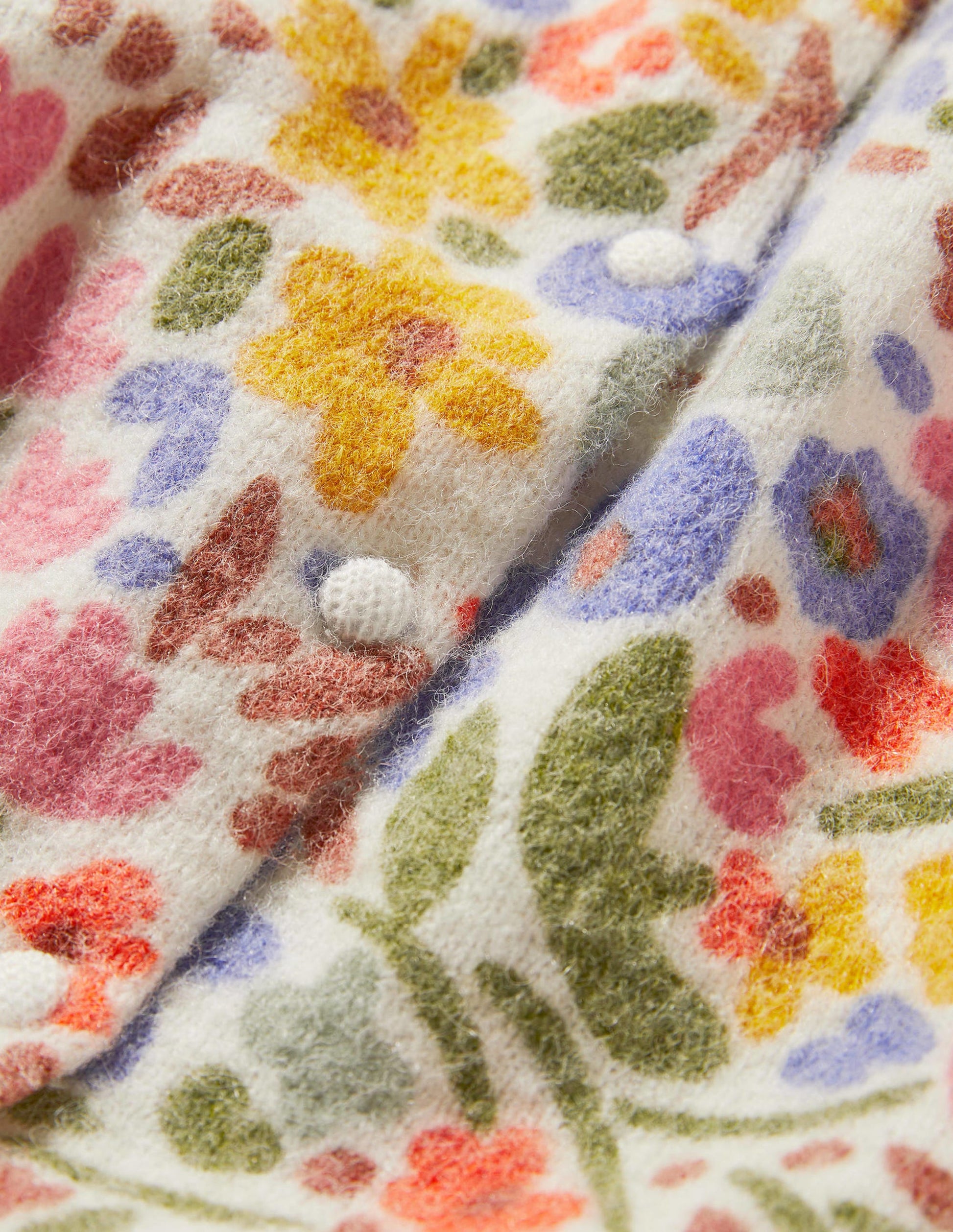 Cardigan imprimé à manches bouffantes-Ivoire, motif Abstract Ditsy-5
