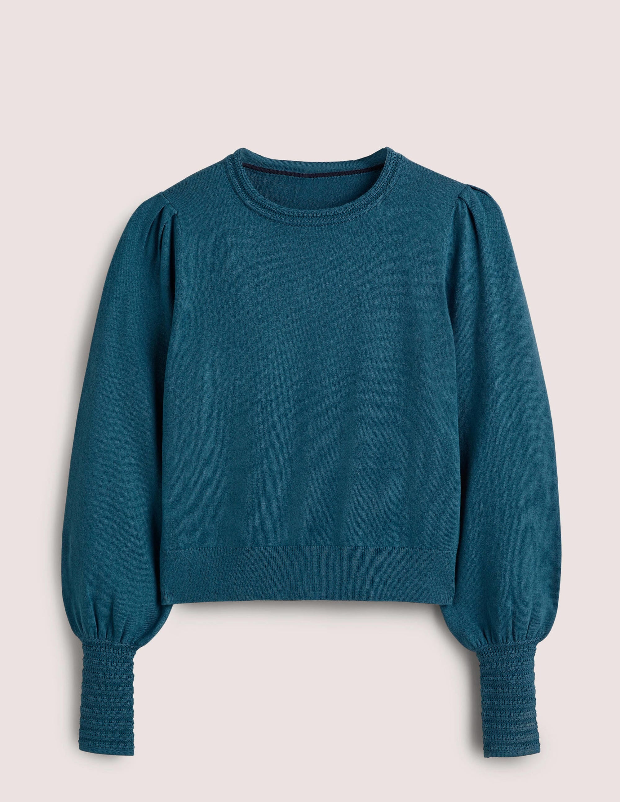 Pull à détails pointelle-Bleu baltique - Image 7