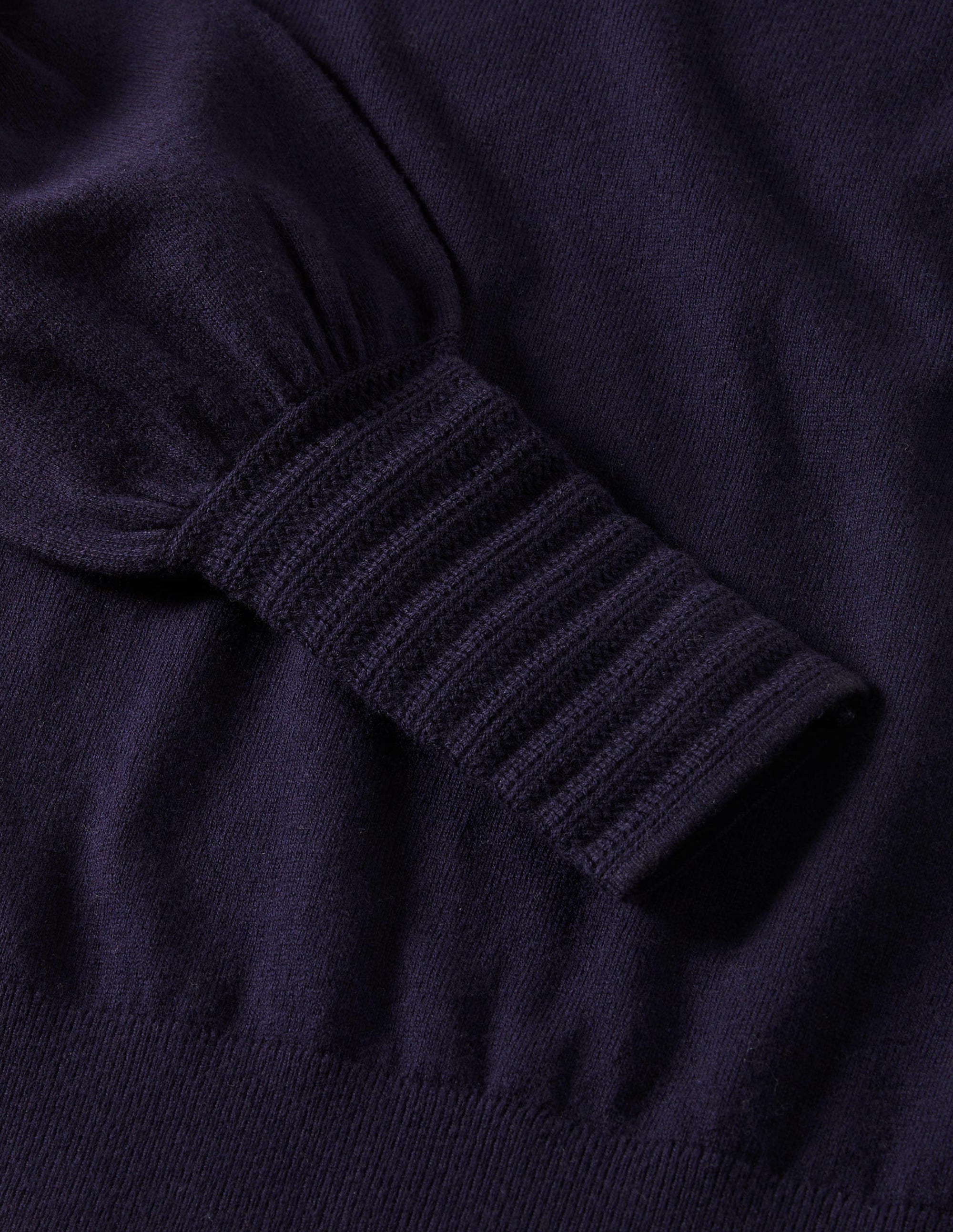 Pointelle-Pullover mit Detail-Marineblau - Image 5