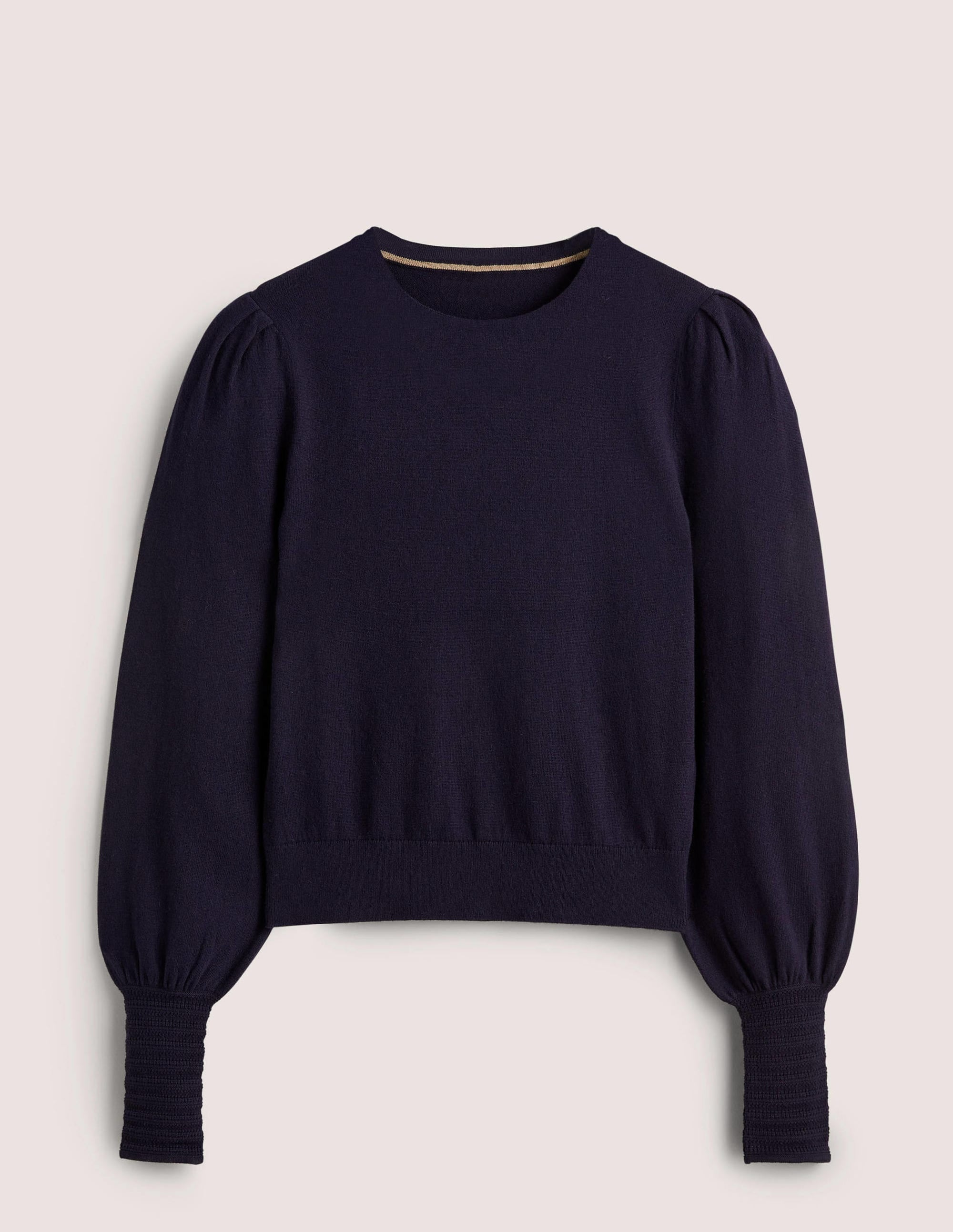 Pointelle-Pullover mit Detail-Marineblau - Image 6