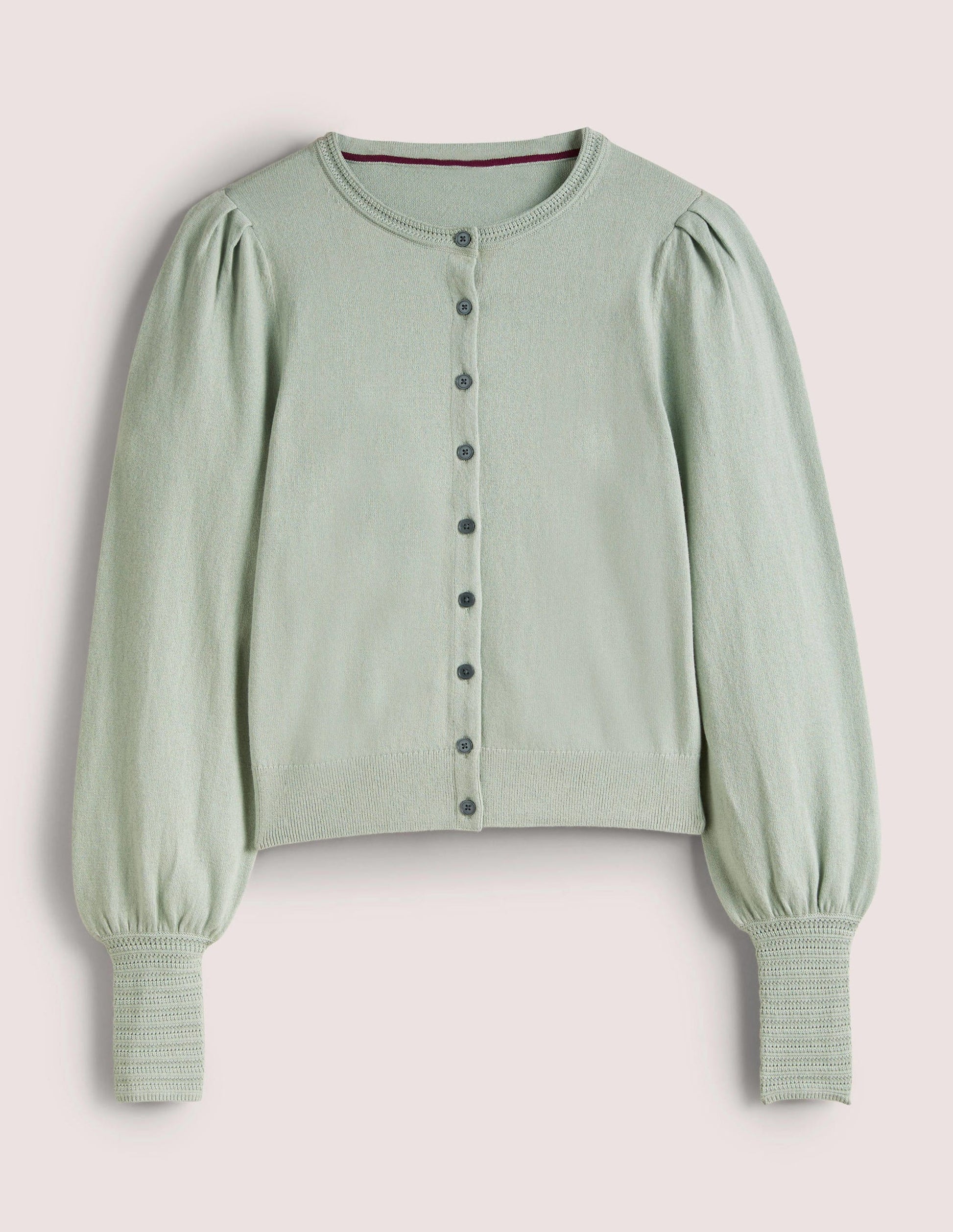 Cardigan mit Pointelle-Detail-Jadeitgrün-6