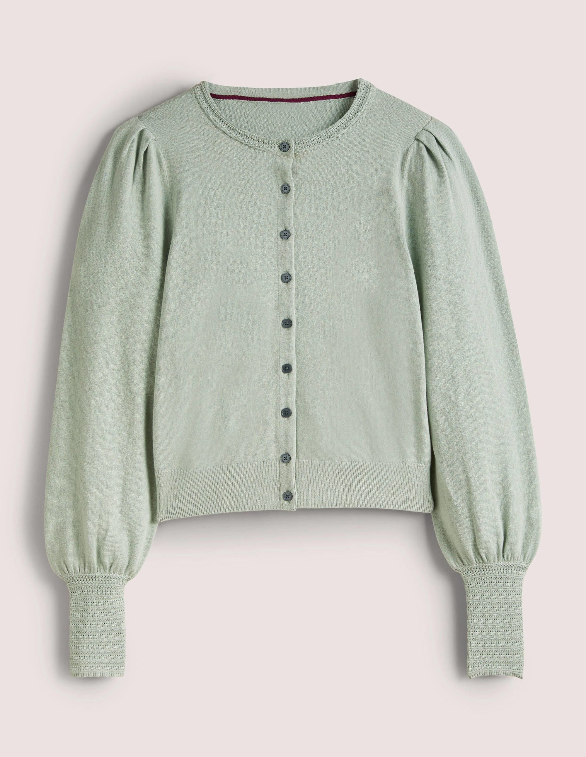 Cardigan mit Pointelle-Detail-Jadeitgrün - Image 6