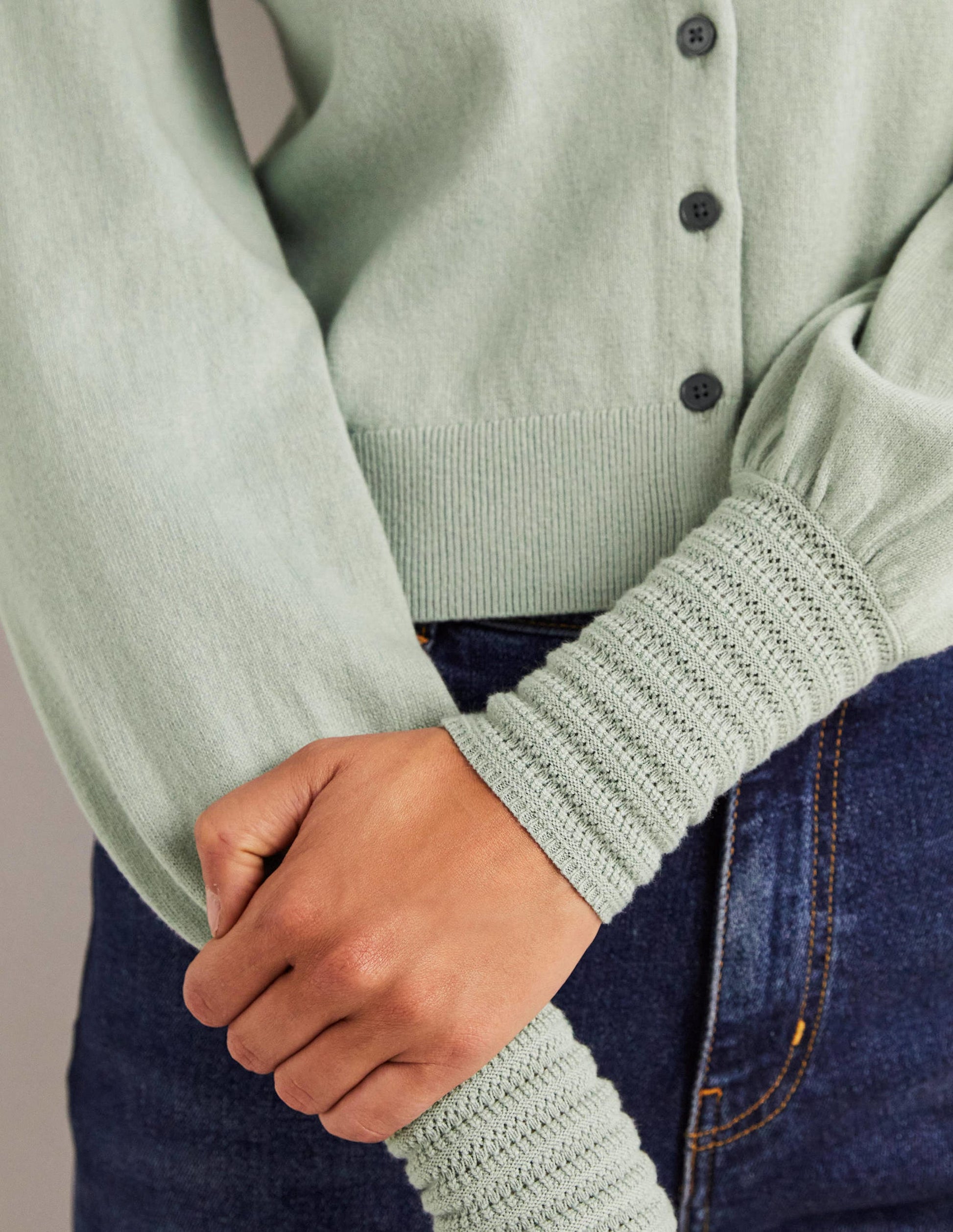 Cardigan mit Pointelle-Detail-Jadeitgrün-2
