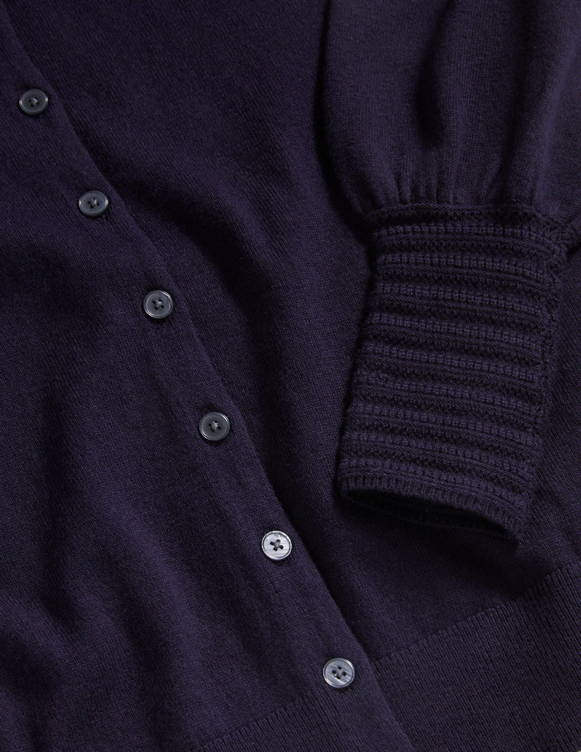 Cardigan à détails pointelle-Bleu marine-5