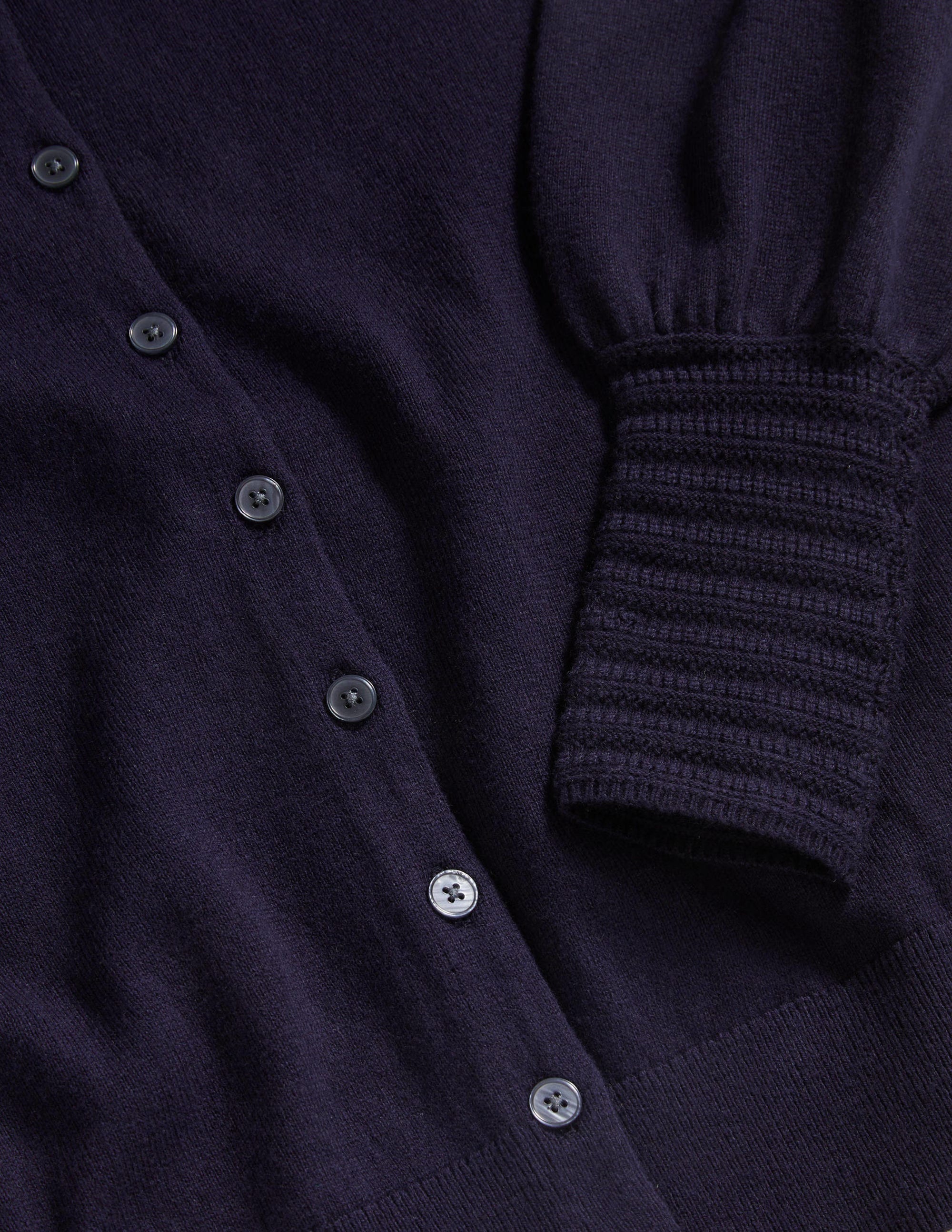 Cardigan à détails pointelle-Bleu marine - Image 5