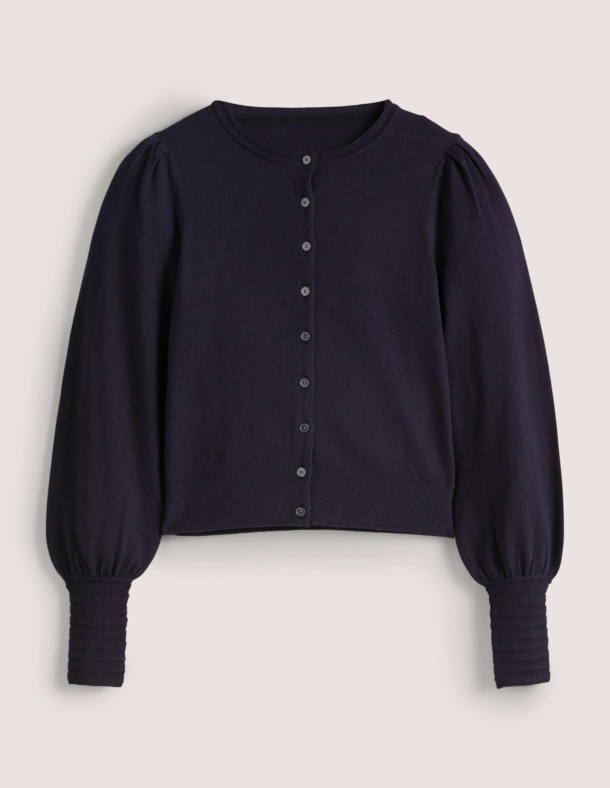 Cardigan à détails pointelle-Bleu marine - Image 6