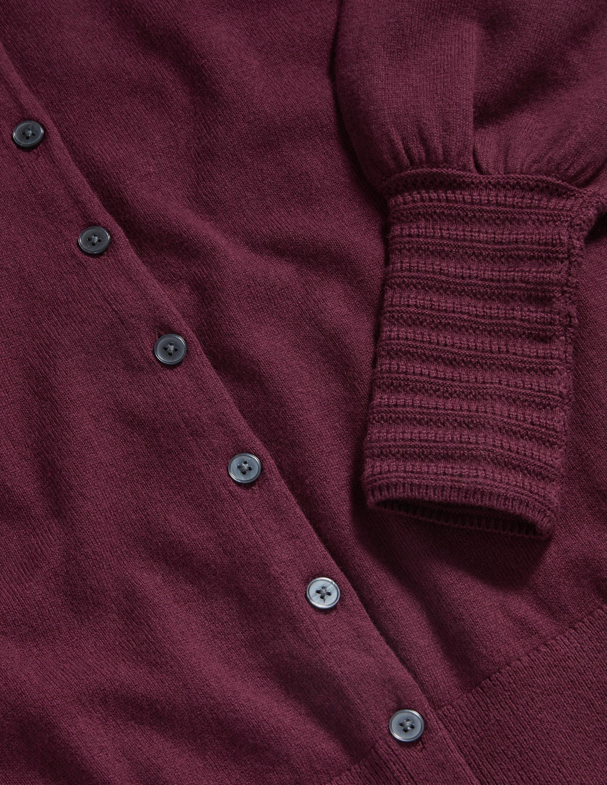Cardigan à détails pointelle-Violet vin chaud - Image 6