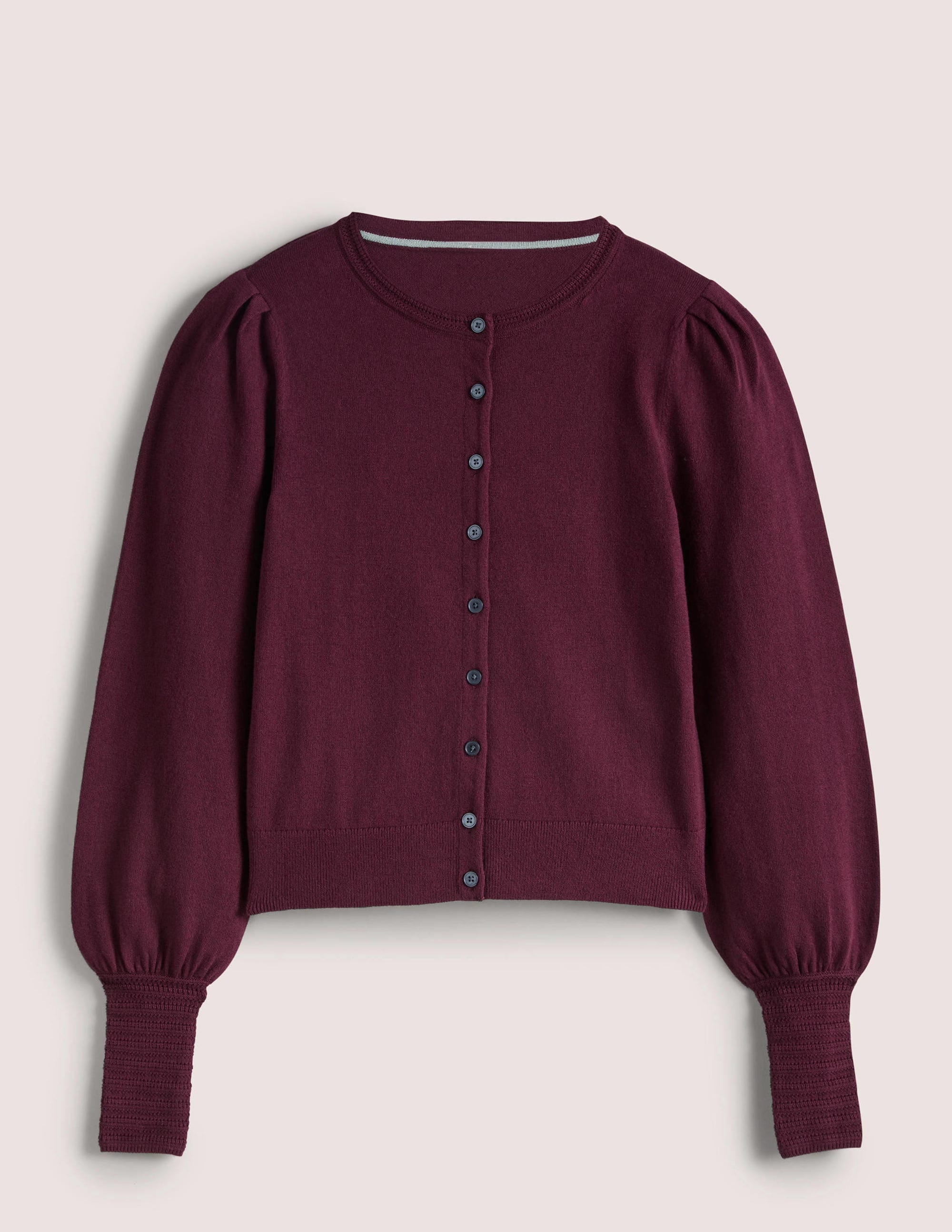 Cardigan à détails pointelle-Violet vin chaud - Image 7