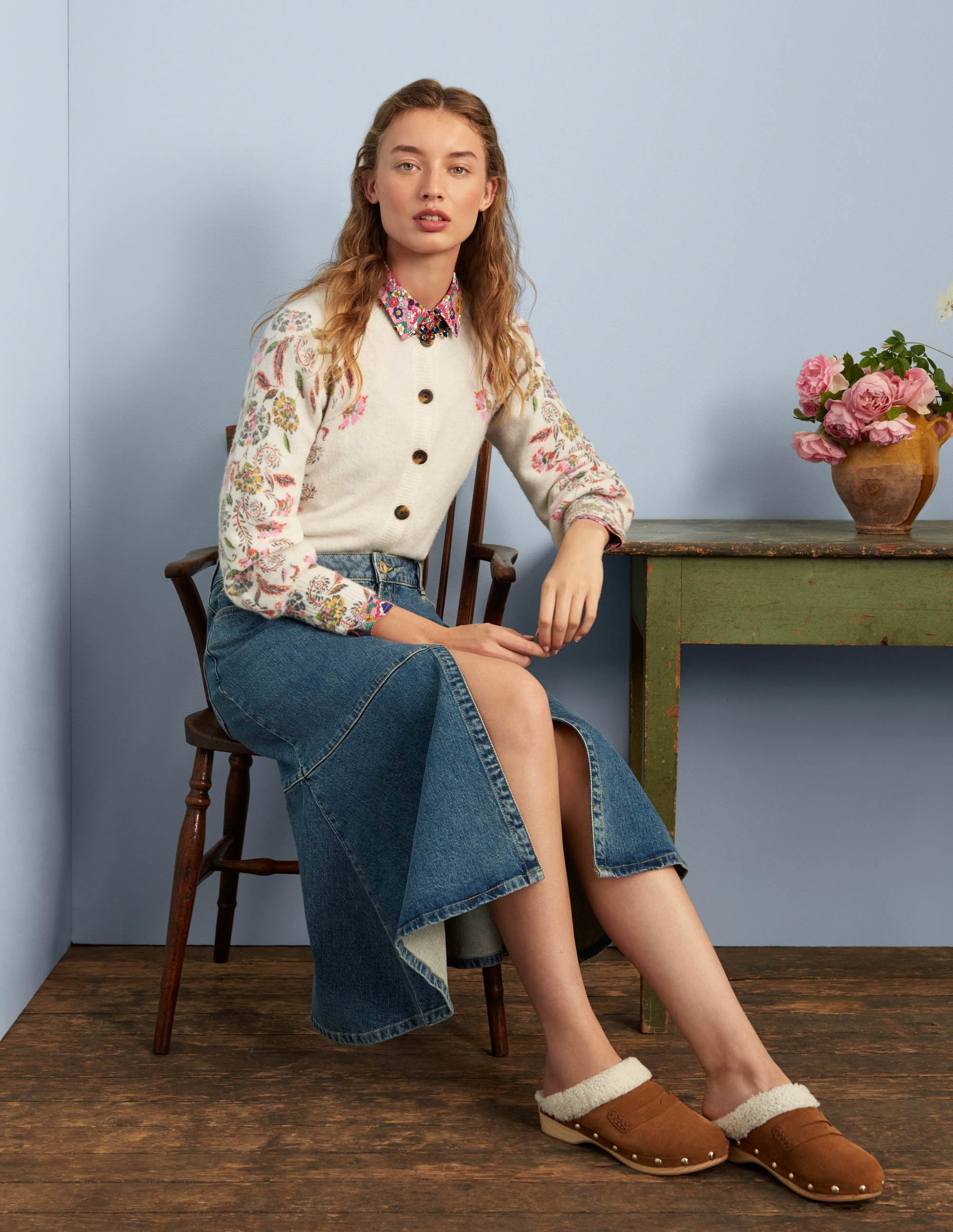 Gilet duveteux imprimé-Ivoire, motif Blossom Pomme - Image 6