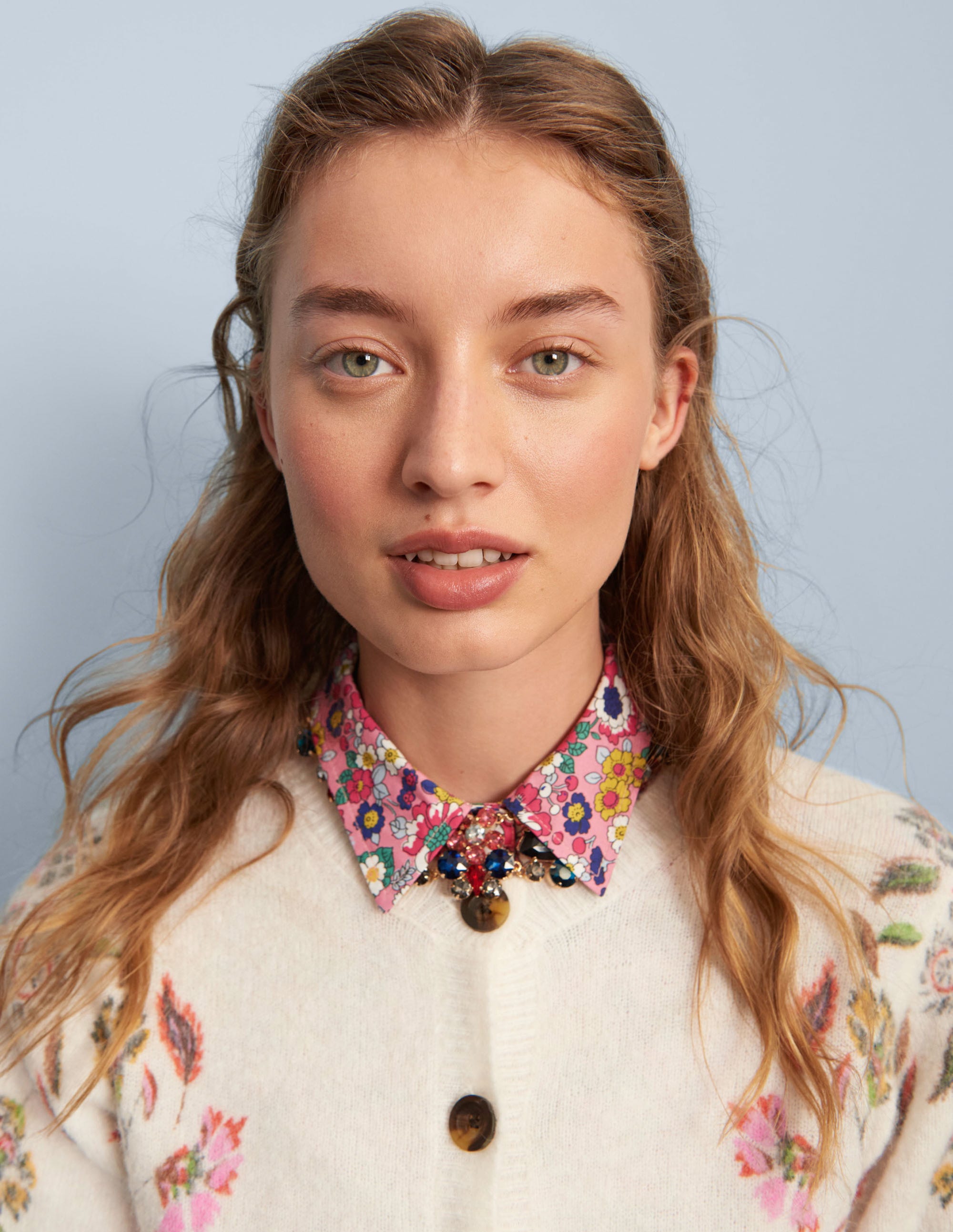 Gilet duveteux imprimé-Ivoire, motif Blossom Pomme - Image 7