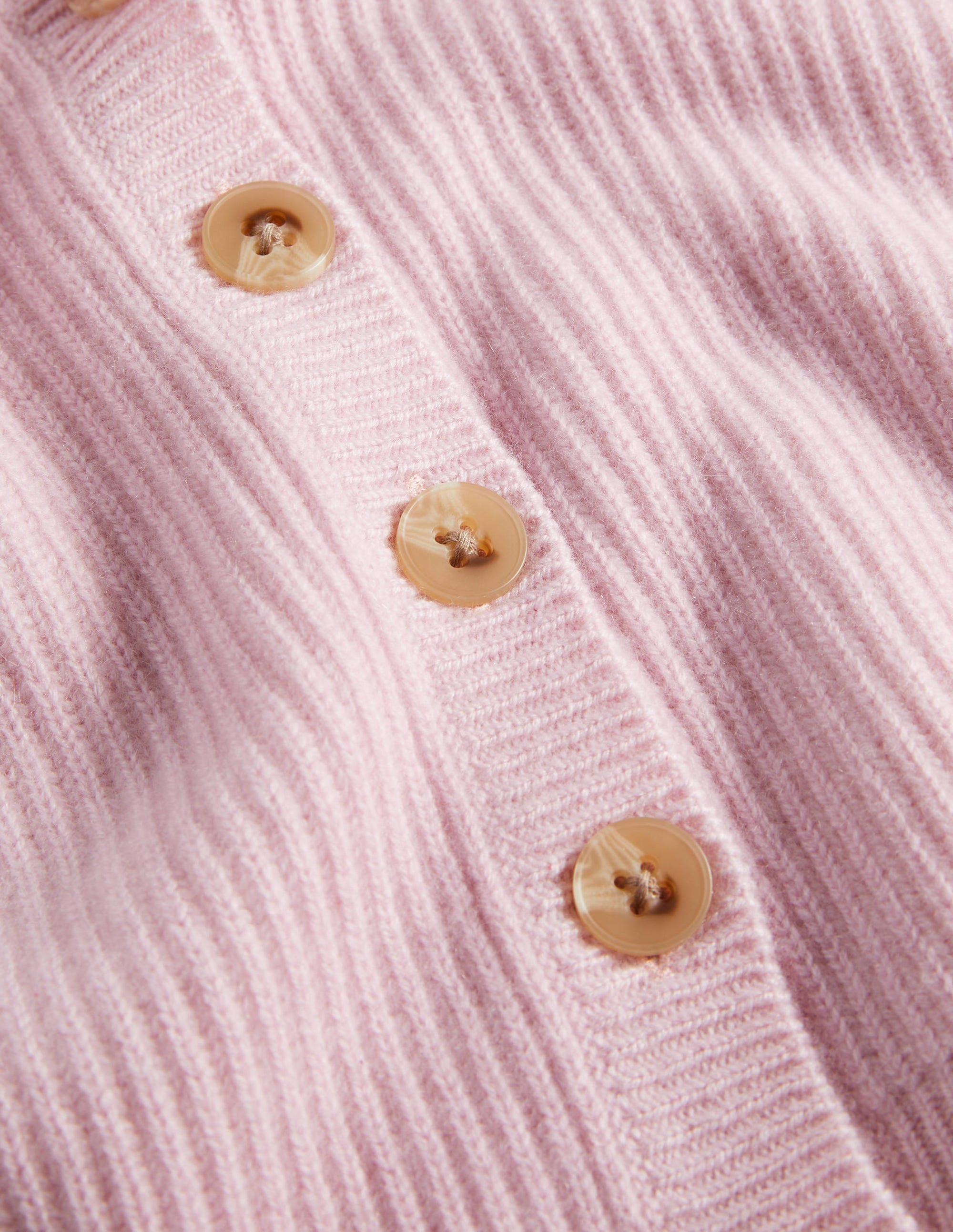 Gilet col V en cachemire-Rose camée - Image 6