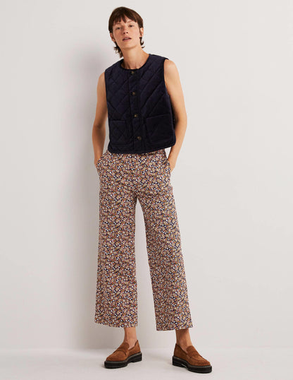 Richmond Hose mit hoher Taille-Citronella, Blütenblätter-Paisleymuster-1