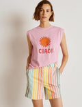 Klassische Chinoshorts-Regenbogenfarben, Gestreift