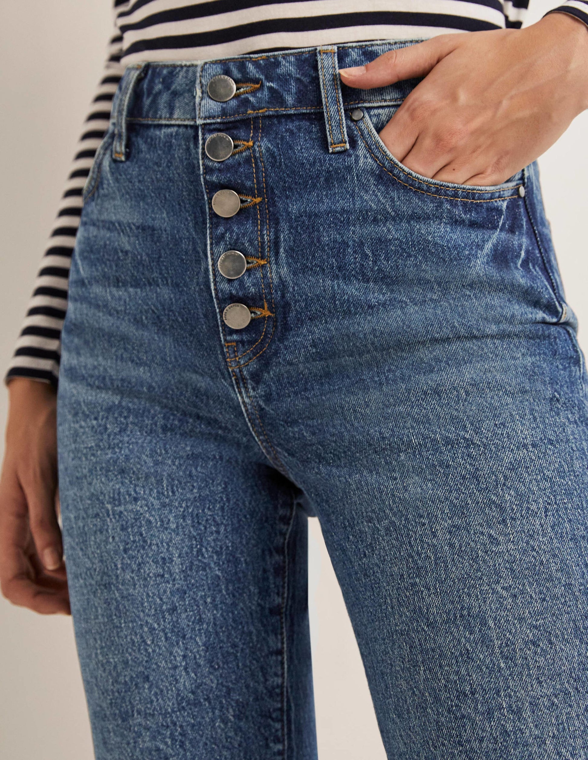 High Rise Straight Leg Jeans-Mid Vintage Tint-2