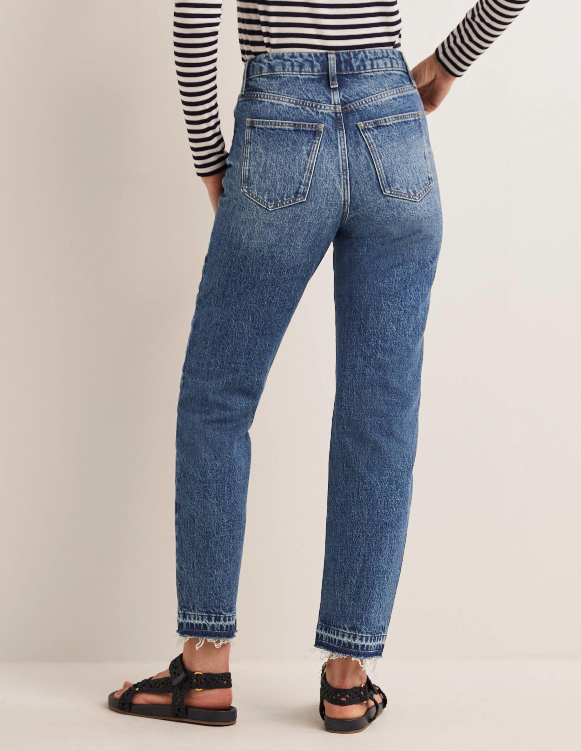 High Rise Straight Leg Jeans-Mid Vintage Tint - Image 3