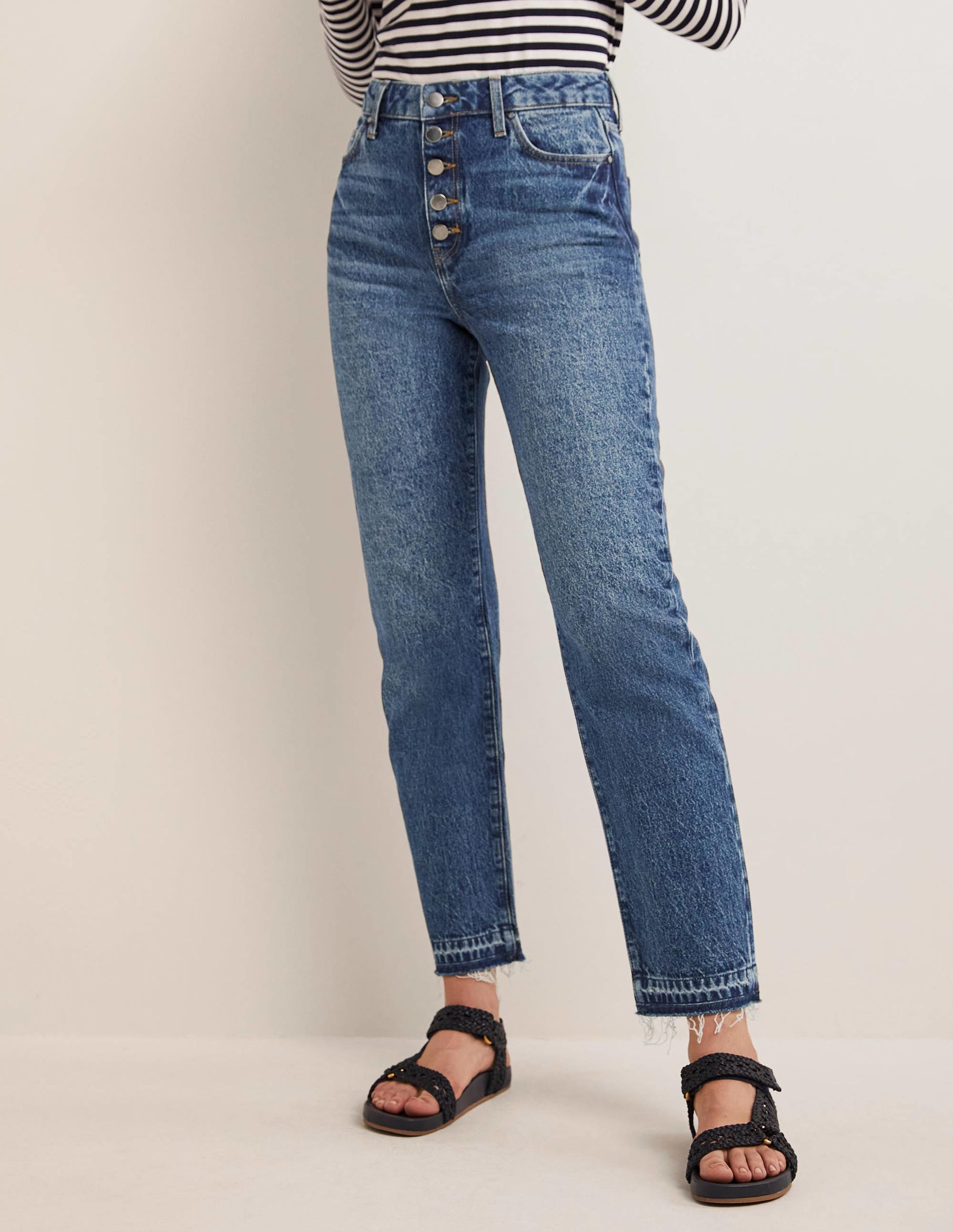 High Rise Straight Leg Jeans-Mid Vintage Tint - Image 4