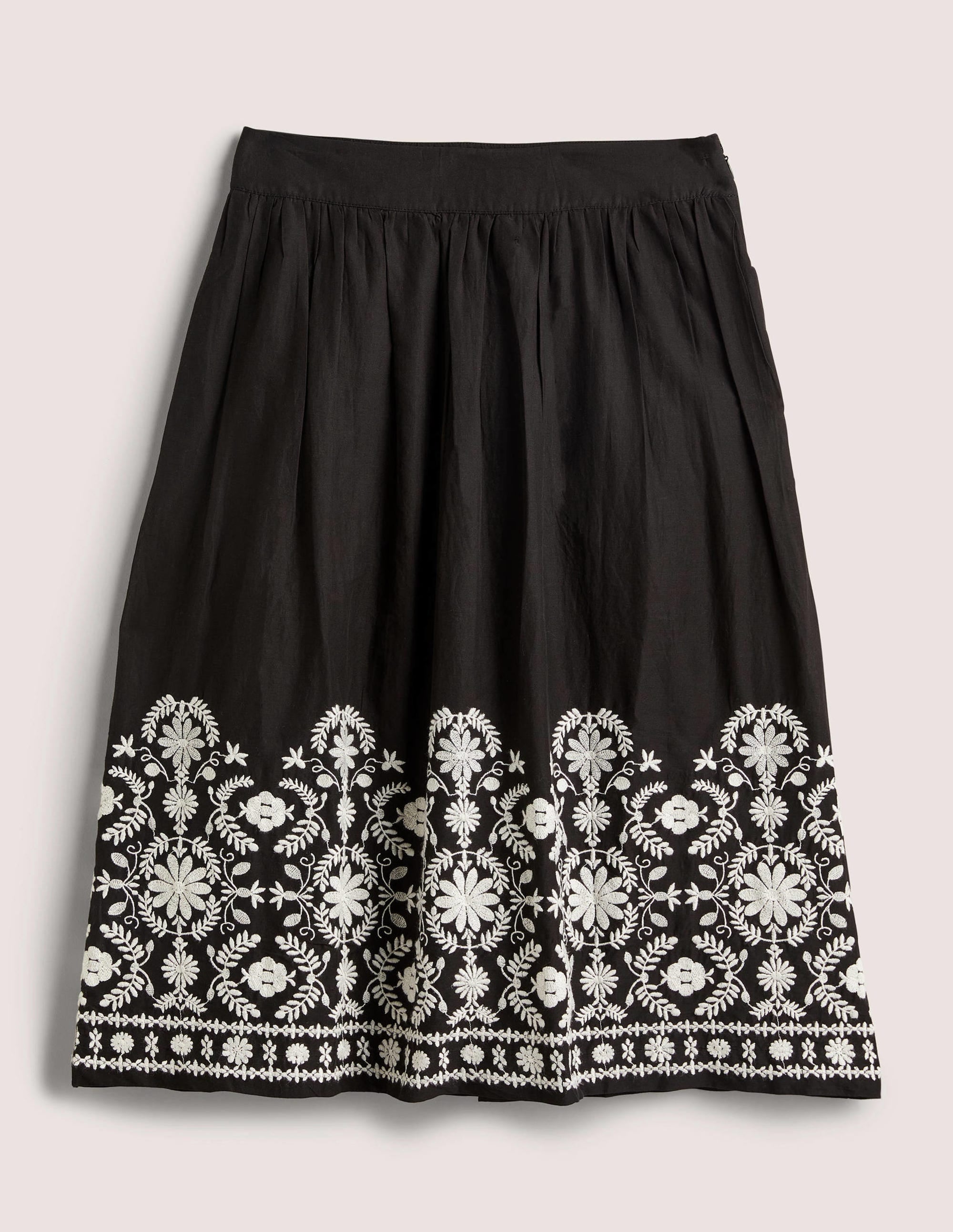 Embroidered Full Skirt-Black Embroidery - Image 6