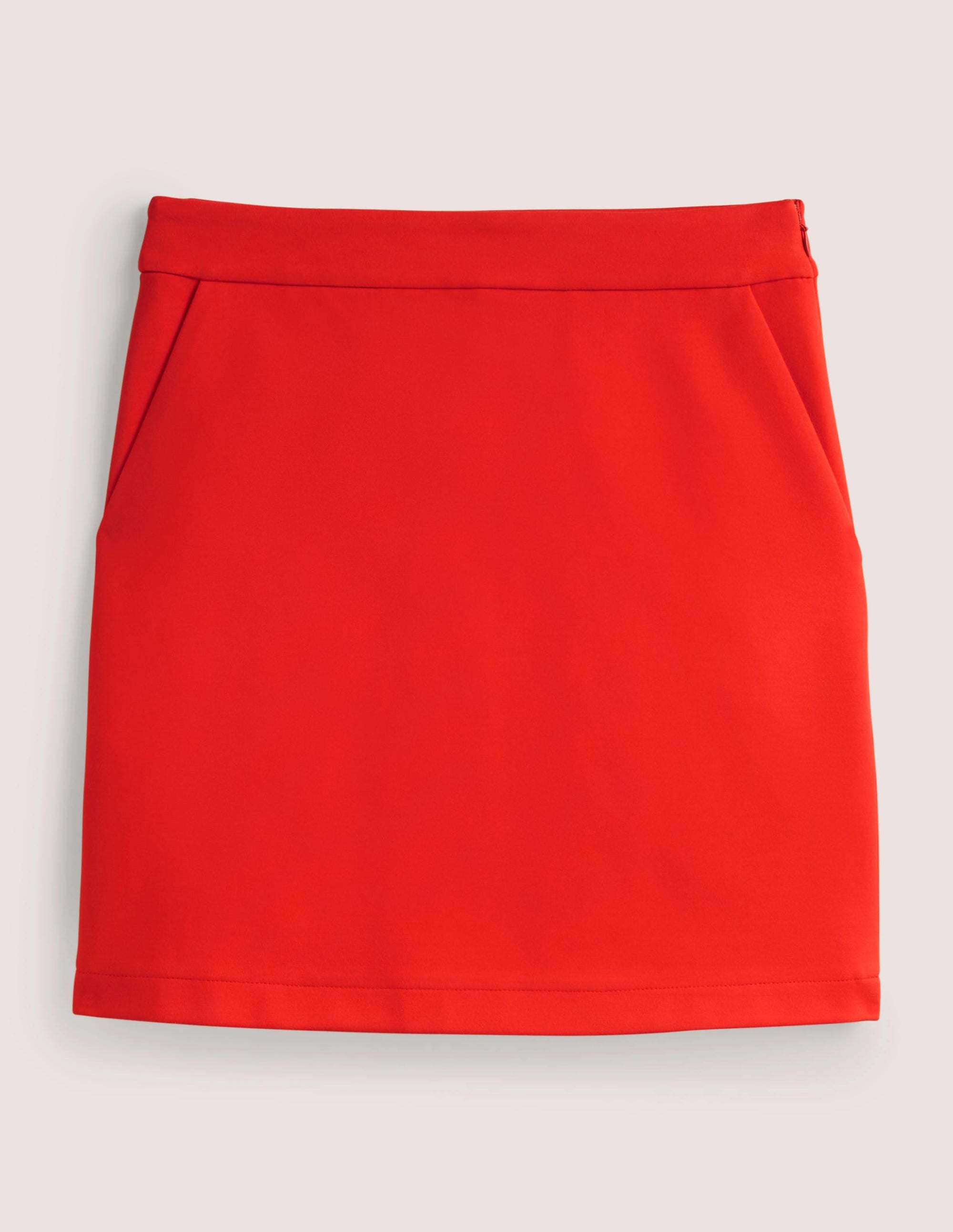 Mini-jupe trapèze en point de Rome-Rouge fusée - Image 6