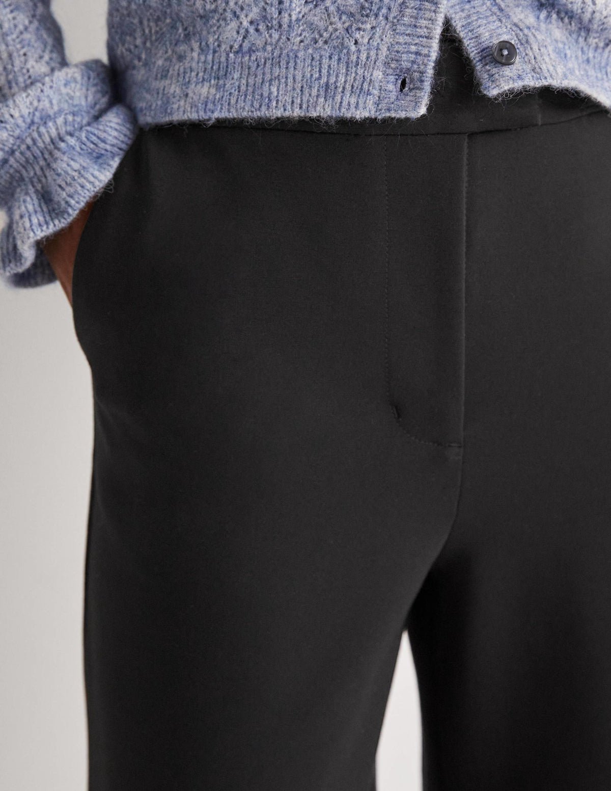 Jersey-Culotte mit weitem Bein-Schwarz-6