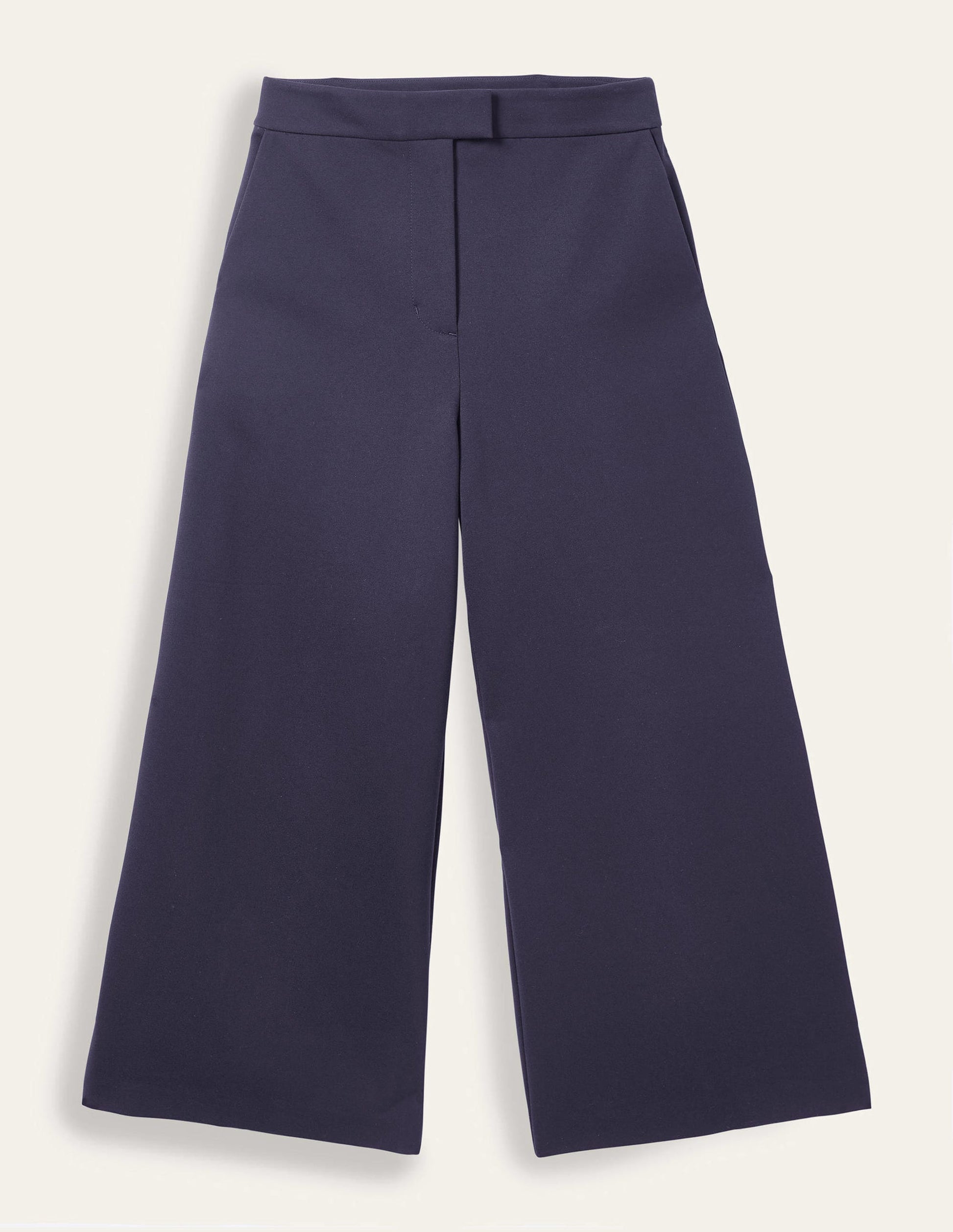 Jersey Wide Leg Culottes-Navy-6