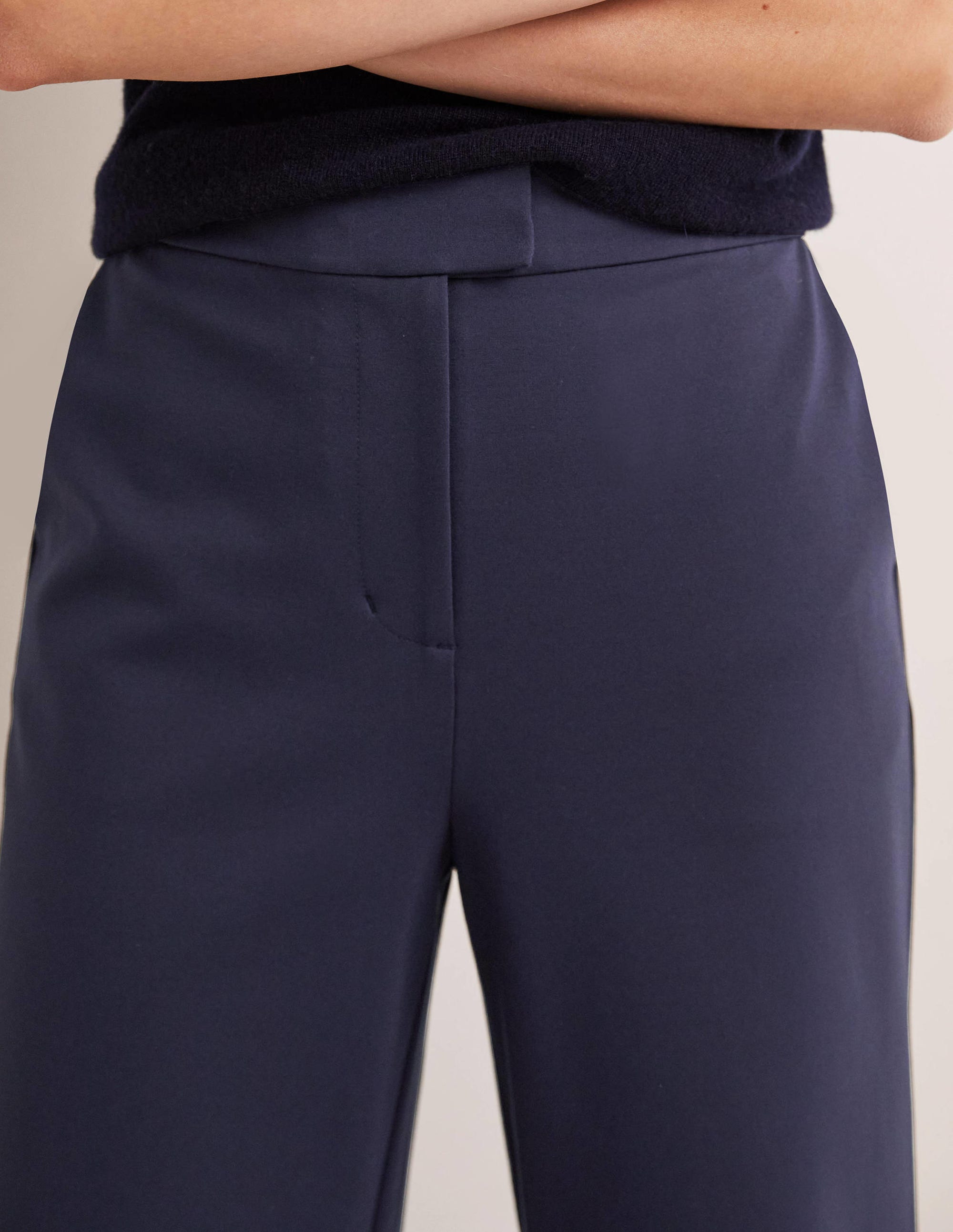 Jersey Wide Leg Culottes-Navy - Image 2