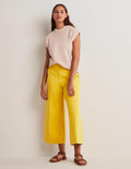 Jersey Wide Leg Culottes-Honeycomb Yellow