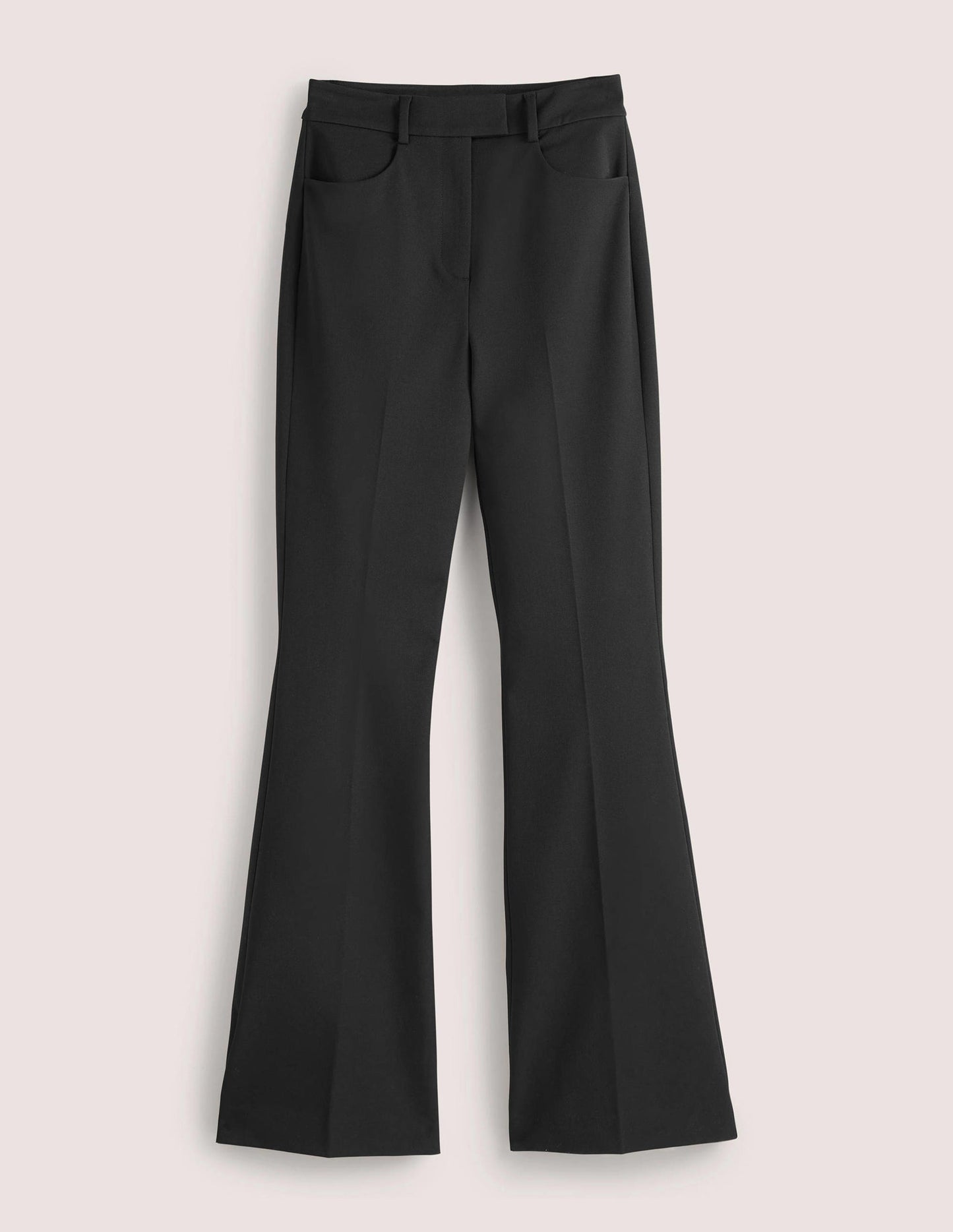 Ausgestellte Hose mit hoher Taille-Schwarz